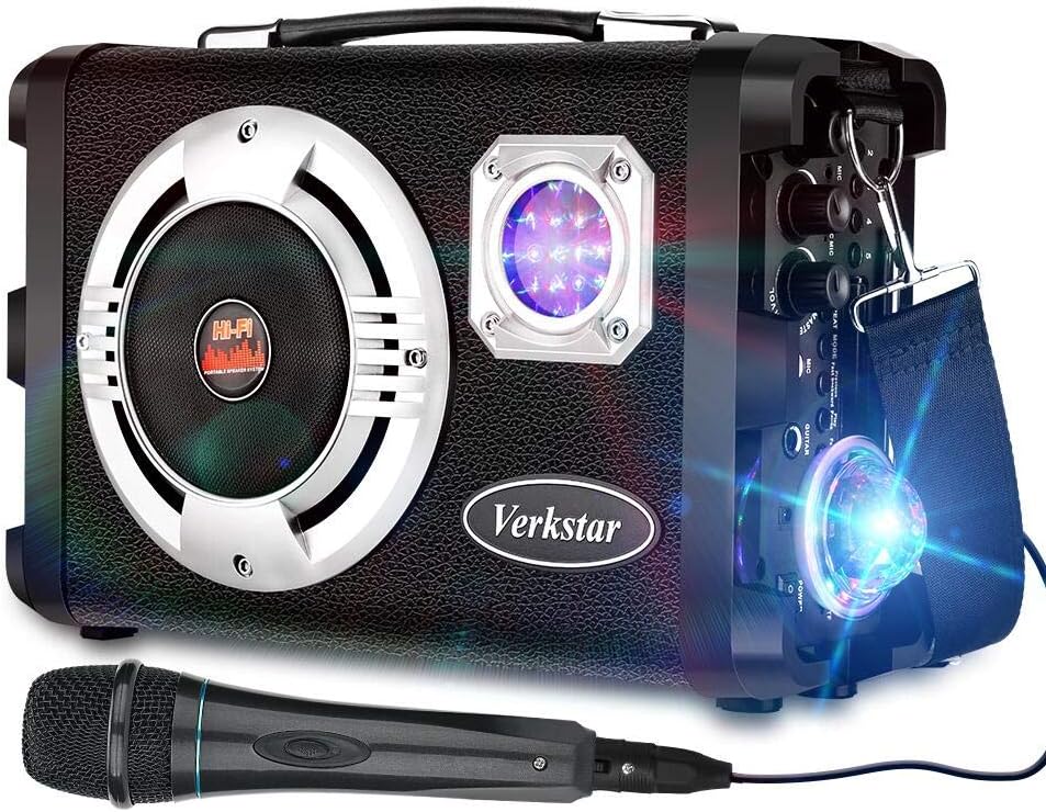 2021 Upgraded Karaoke Machine for Kids & Adults Portable PA System Singing Machine Wireless Bluetooth Sport Speaker with Wired Microphone for Birthday, Party,Thanksgiving,Christmas