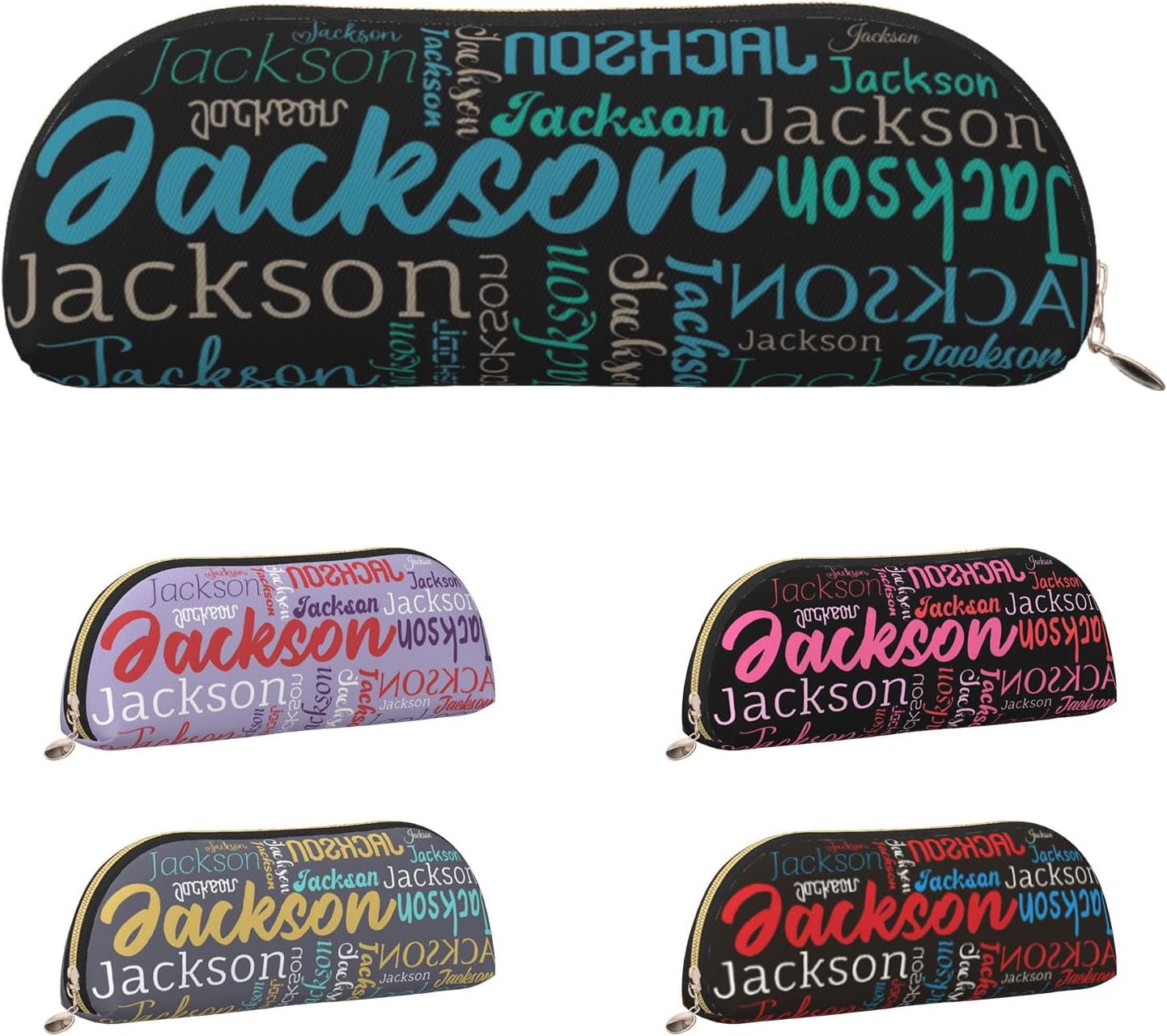 Custom Name Pencil Case Customized Text Zipper Pencil Pouch Bag Personalized Name Travel Pencil Holder Box School College Office Organizer For Teens Girls Adults Student