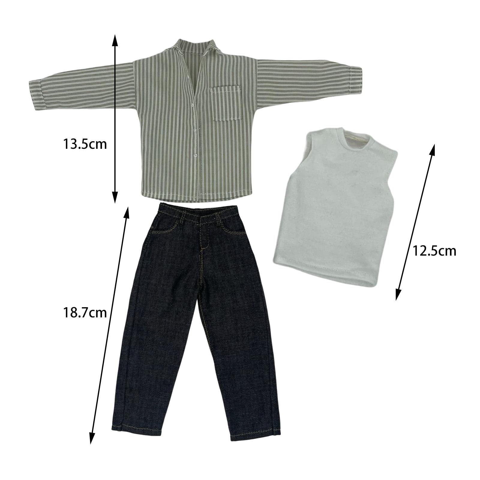 Colcolo Männliche Actionfigur Puppenkleidung 1/6 Skala Zubehör Set Puppenhose Puppenhemd Modelloutfit Aus Stoff für Bastelarbeiten Modellspielzeug Dekoration, Beigefarbener Anzug