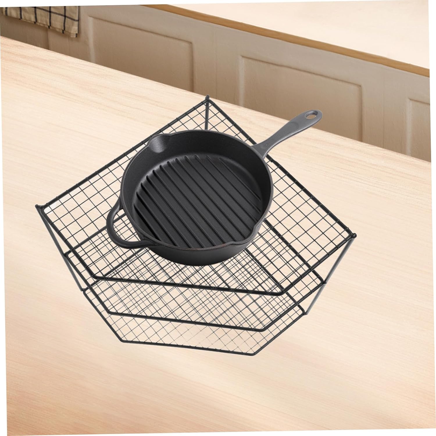 Kitchen Pot Storage Rack Multi Function Countertop Organizer for Home Hotel Use Compatible with Various Pots and Pans Capacity Smooth Edges Design