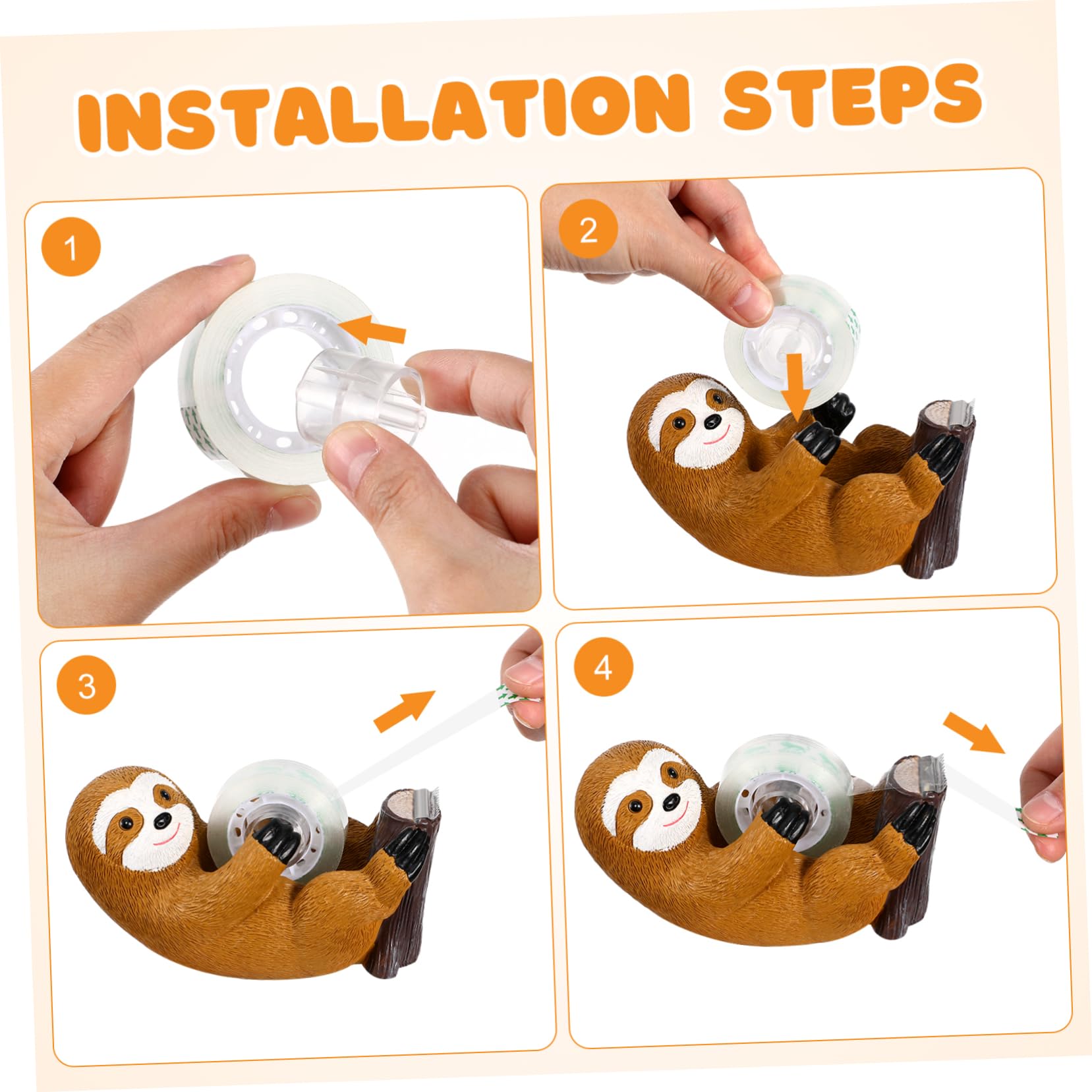 Operitacx 5 Stück Klebebandabroller Tragbarer Tape Dispenser mit Cartoon Design für Büro und Zuhause Schnelles Stabiler Halt für Verschiedene Anwendungen
