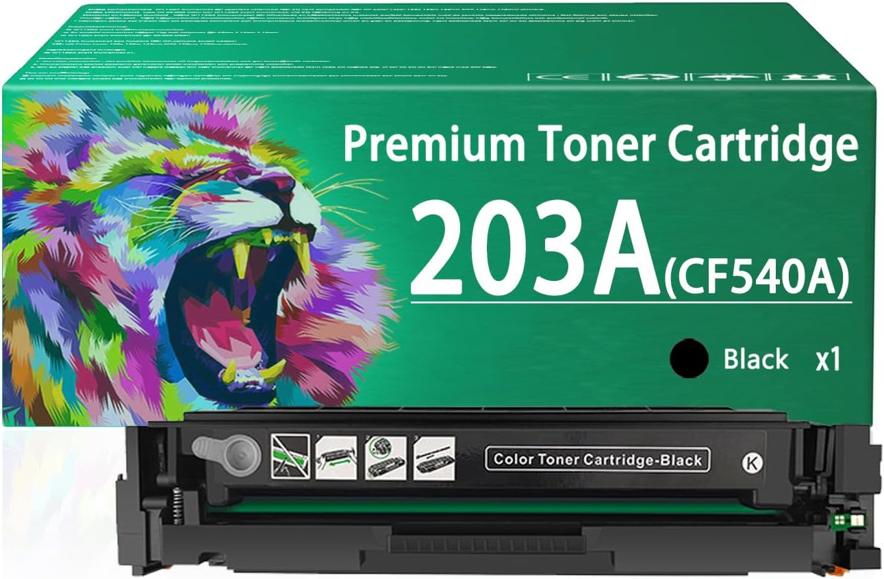 203A Toner Cartridge Compatible for HP 203A CF540A Black Toner Cartridges Work for HP Laserjet Pro M254dw M254nw M280nw M281fdw M281fdn Printers