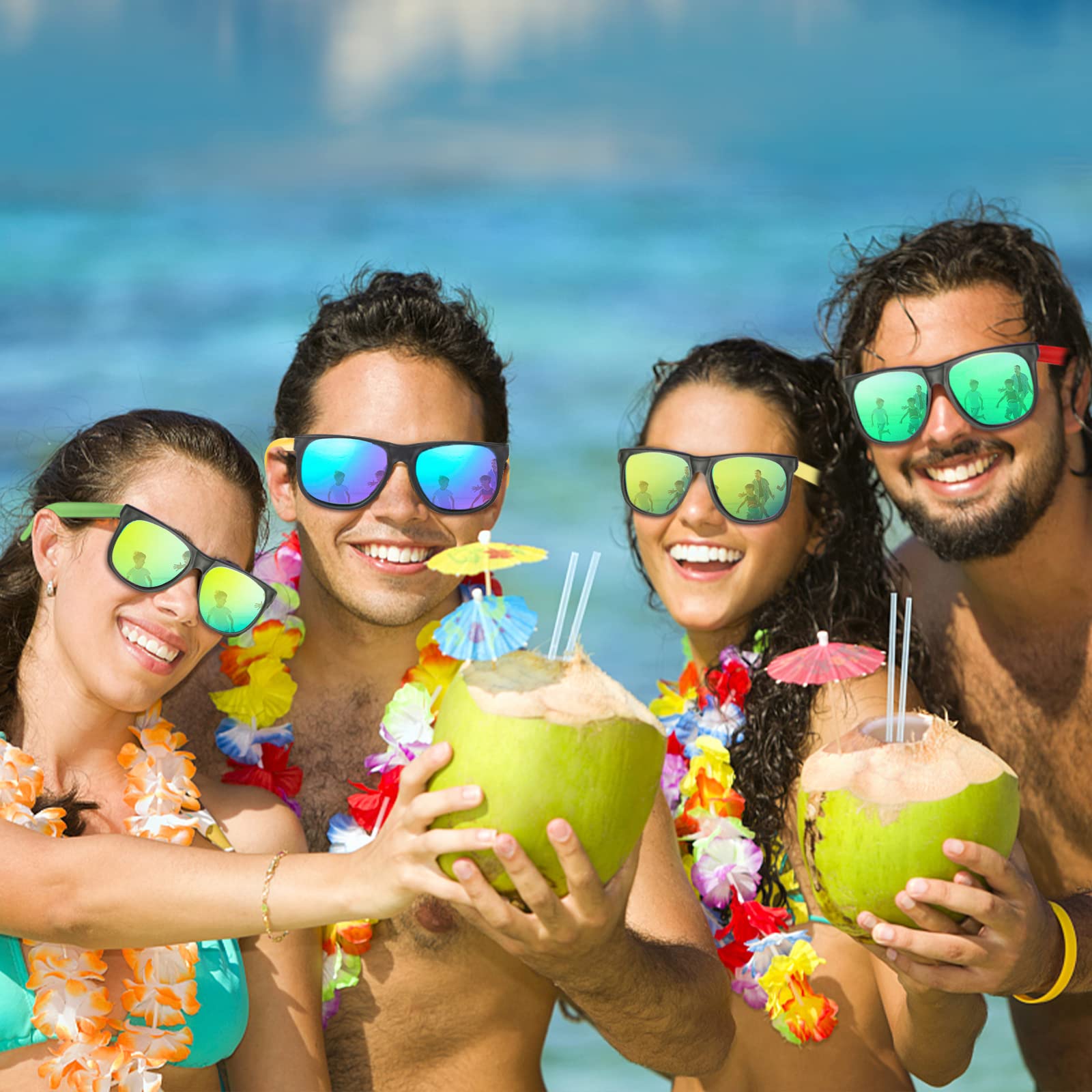 Sonnenbrillen Bulk für Partygeschenke, 48 Stück Neon-Kunststoff-Sonnenbrillen mit UV400-Schutz, tolles Geschenk für Geburtstagsbedarf, Abschlussfeier, Sommer, Pool, Strand, Partygeschenke, Goody Bag