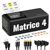 200W Matrice 4 Series Battery Charging Hub with Stickers, 2X Fast Charger Kit for DJI Matrice 4T/4E Drone, with Storage/Silent/Output Mode, LCD Display (Parallel Charge 3 Batteries: 1hr 50min)