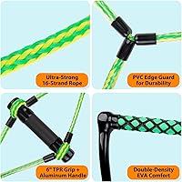 Vista 4 de Obcursco Cuerda Wakeboard, línea de deportes acuáticos con mango EVA. Ideal para esquí acuático, wakeboard, rodillera