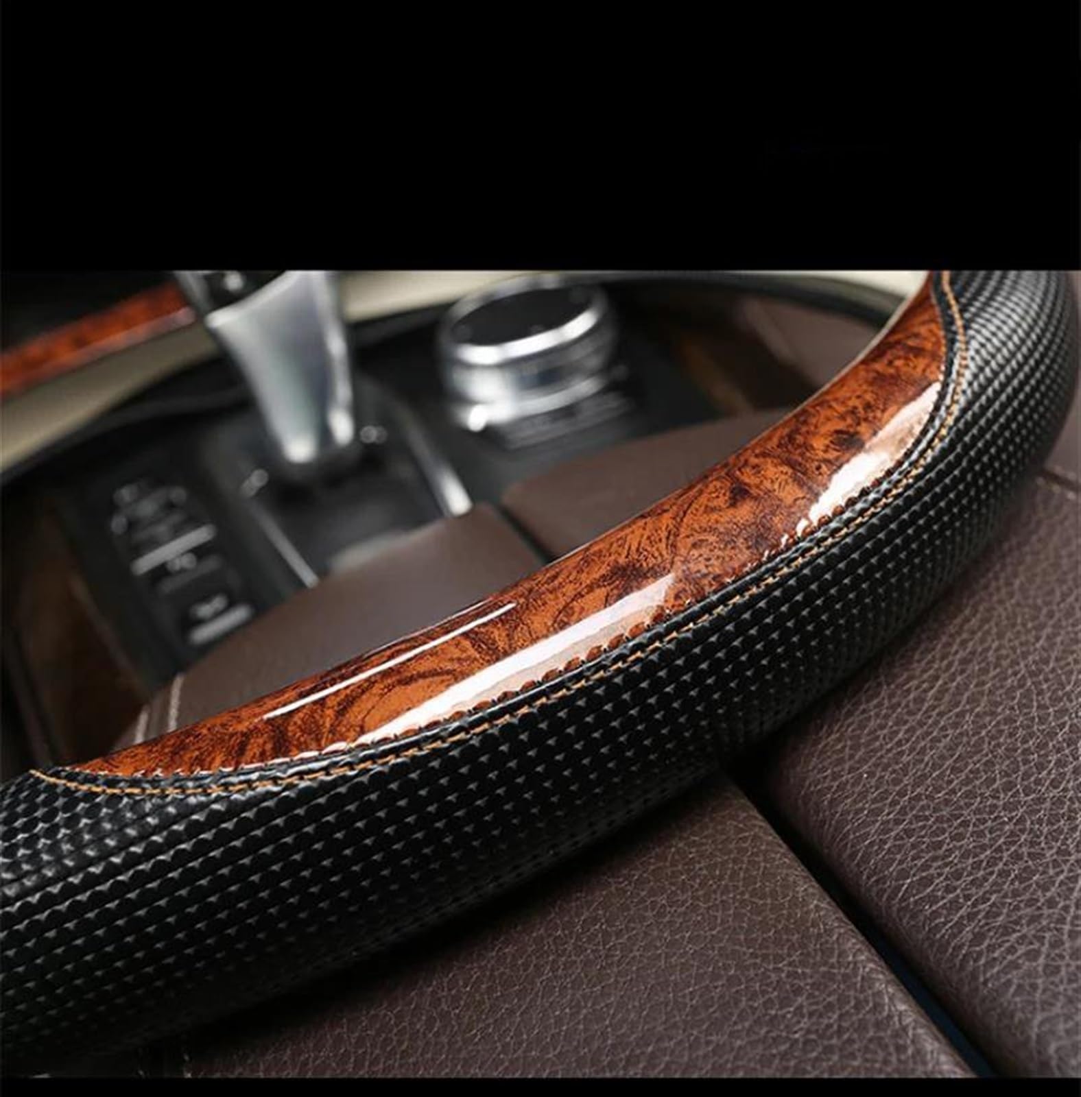 Coprivolante Per Interni Auto In Pelle Microfibra A Forma Di D Accessori Per Golf 7 Per Polo 2014 2015-2021(Titanium)