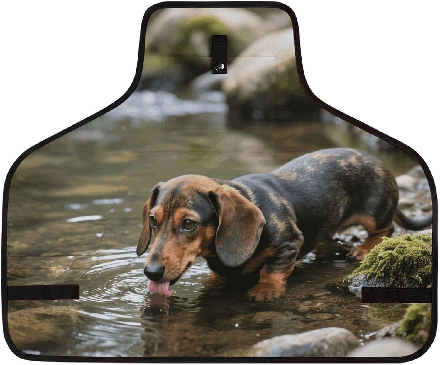 Cute Dachshunds Dog Tool Apron for Men Women Fully-Adjustable Work Apron with 8 Tool Pockets Heavy Duty Workshop Bib Aprons for Carpenter Woodworker Blacksmith Welder Cobbler Butcher