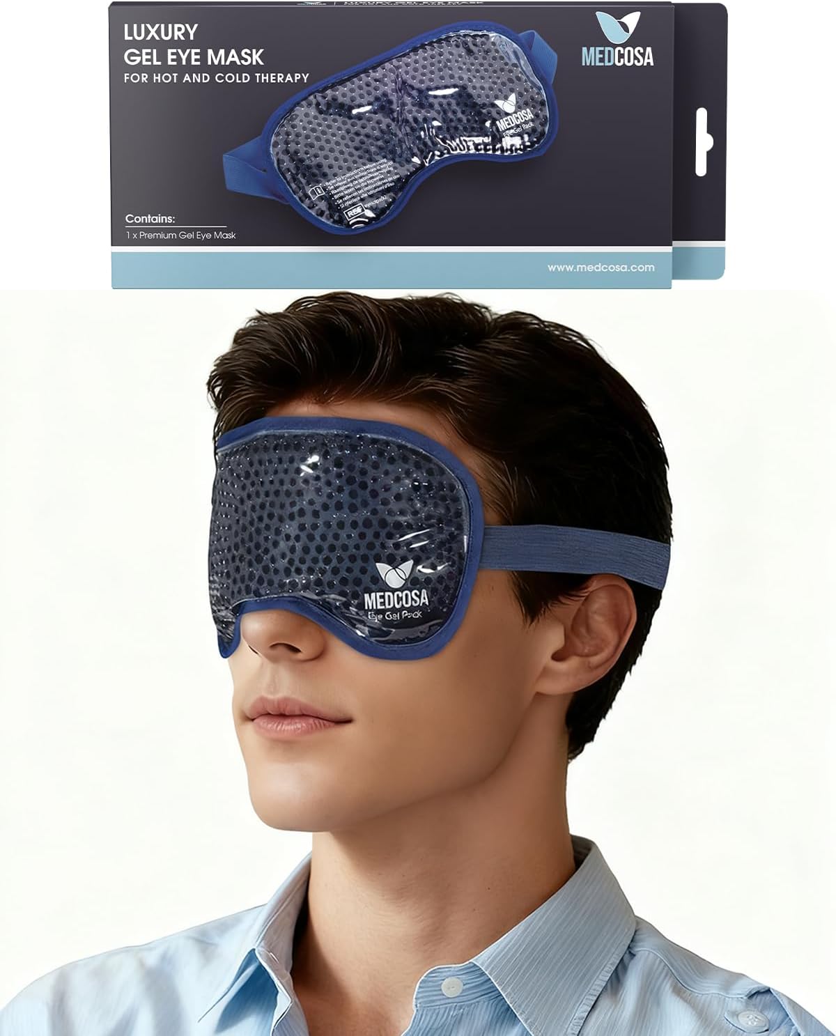 Medcosa Eye Ice Pack - Cool & Soothe Your Tired Eyes with Our Cold Gel Mask - Cooling for Puffy Eyes & Aiding Sleeping