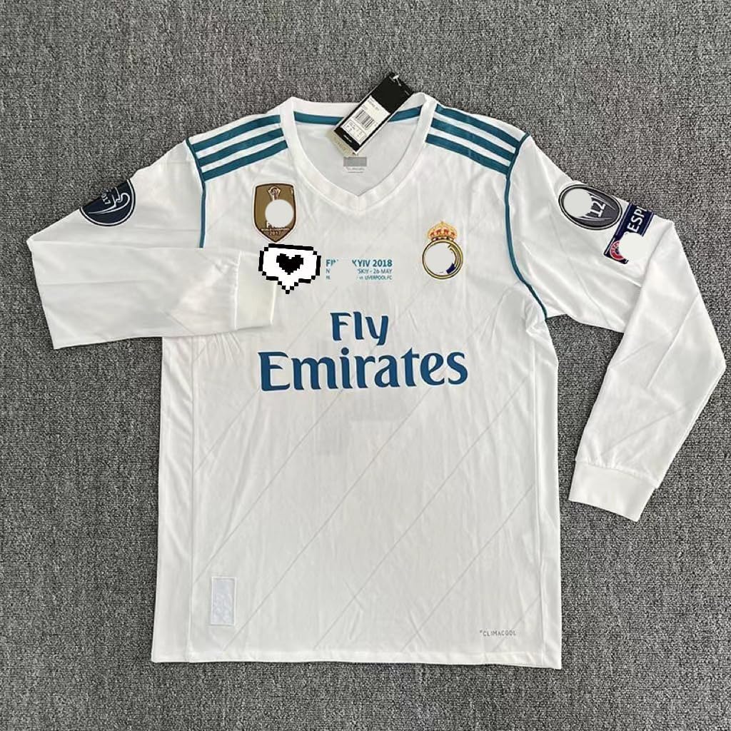 [EESDCOS] 2017-2018年 レアル・マドリード 腕章付き 復刻版 長袖 ガレス・ベイル ユニフォーム 背番号11番 大