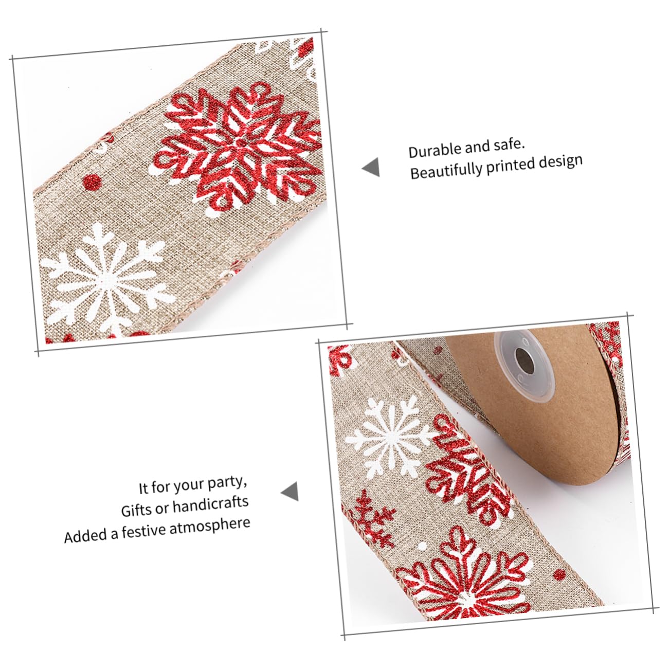 Angoily 3 Rollos Cinta Decorativa Navideña con Diseño de de Metros para Envolver Regalos Manualidades y Decoración de Árbol de Navidad