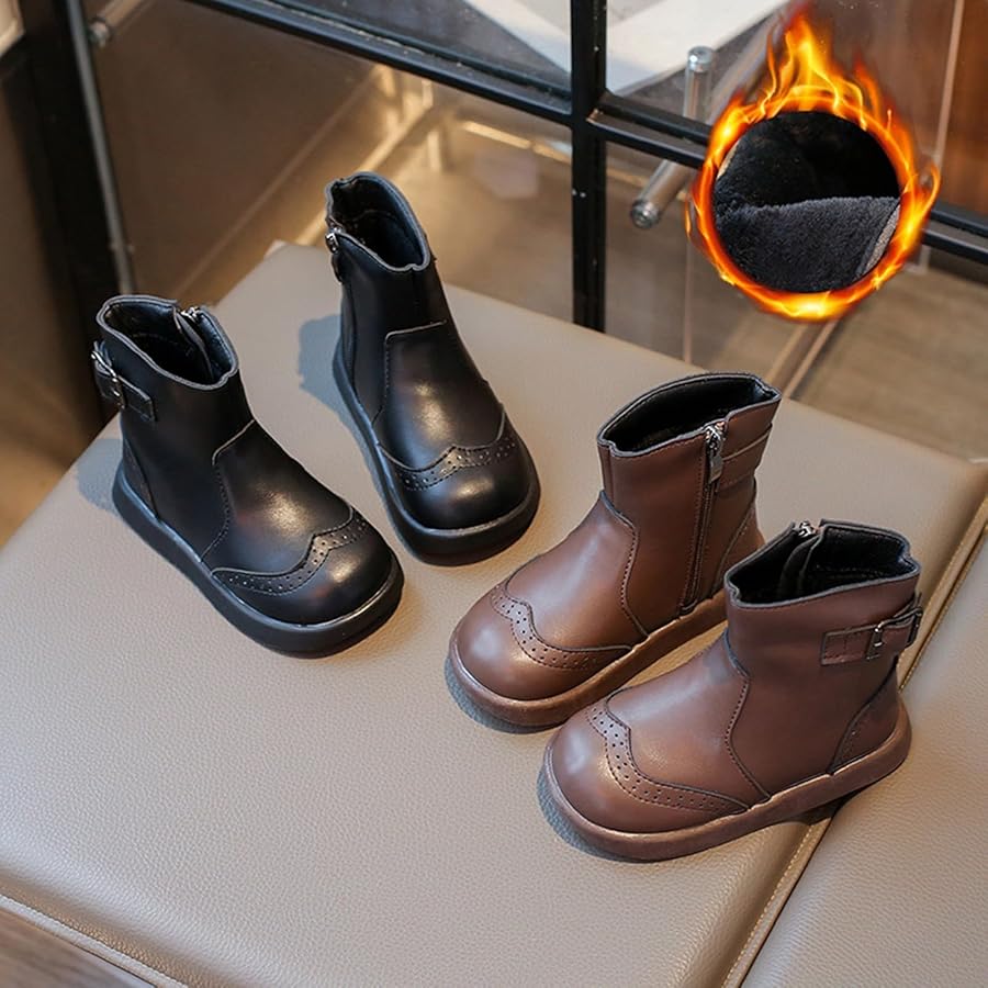 Mädchen Winterstiefel Mit Reißverschluss - Wasserdichte Schneestiefel Mit Kunstfellfutter