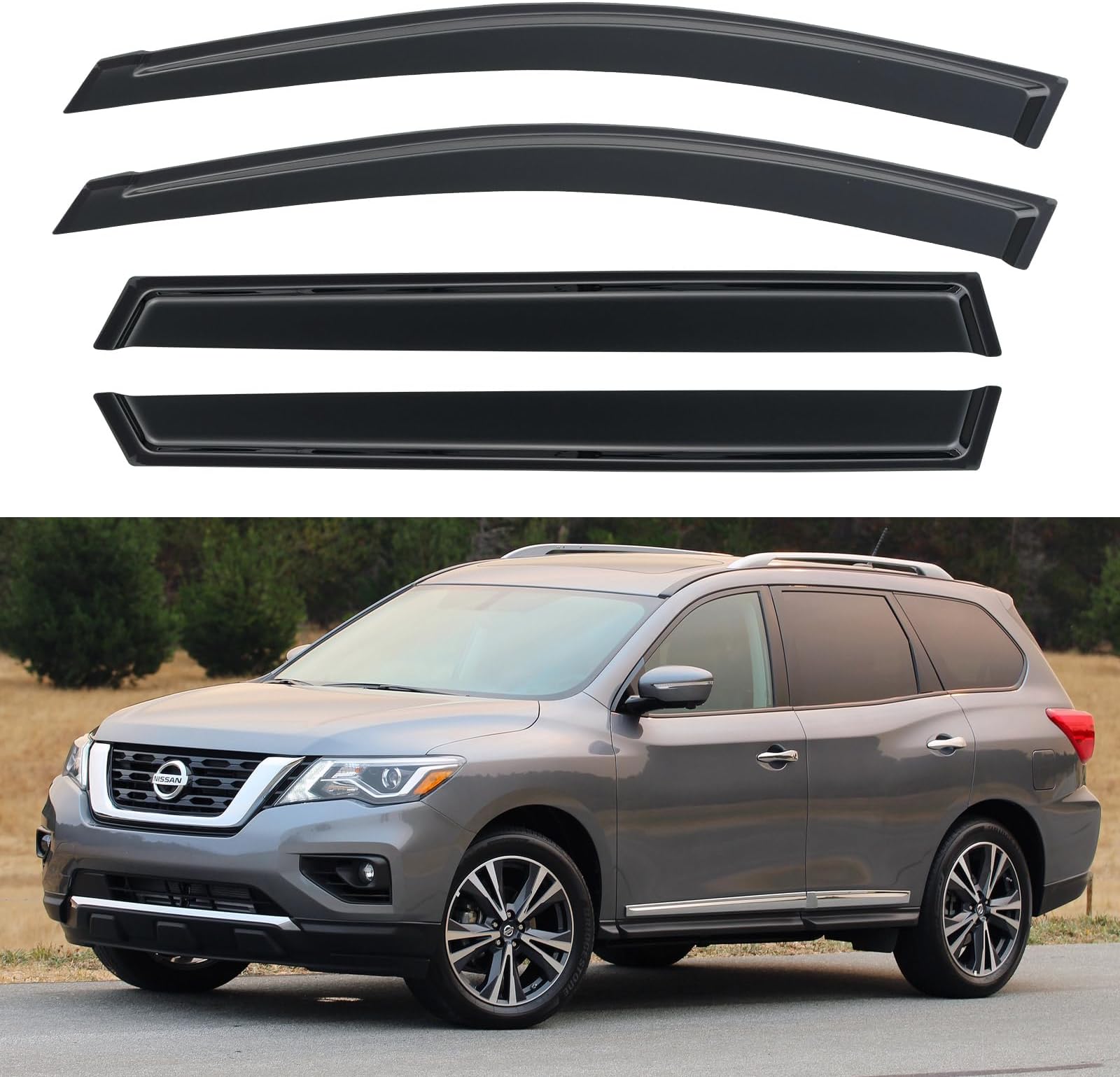 Window Visors Rain Guards Shield for Nissan Pathfinder 2013 – 2021 S SV SL Platinum 2014 2015 2016 2017 2018 2019 2020