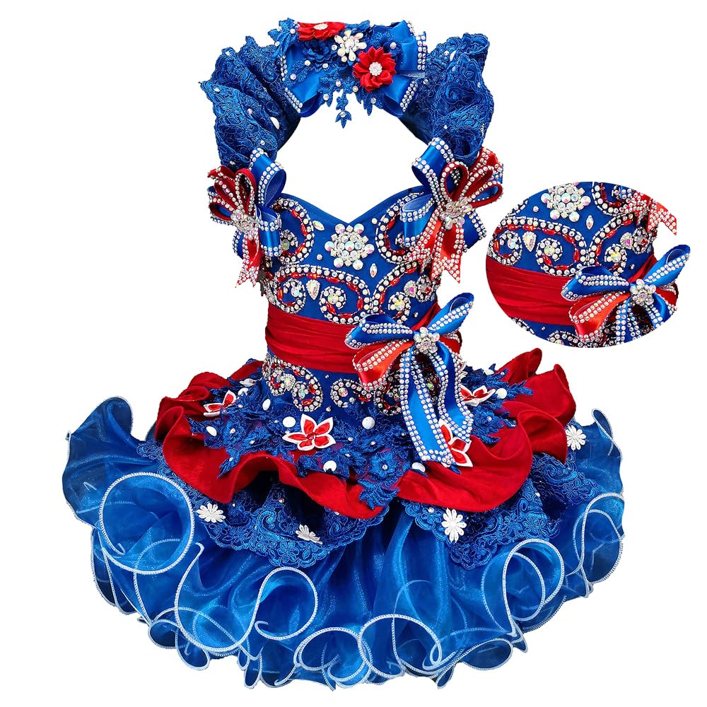 Jenniferwu Baby Girl Pageant Dress Handmade Beaded Dresses Toddler Pageant Girl's Princess Dress