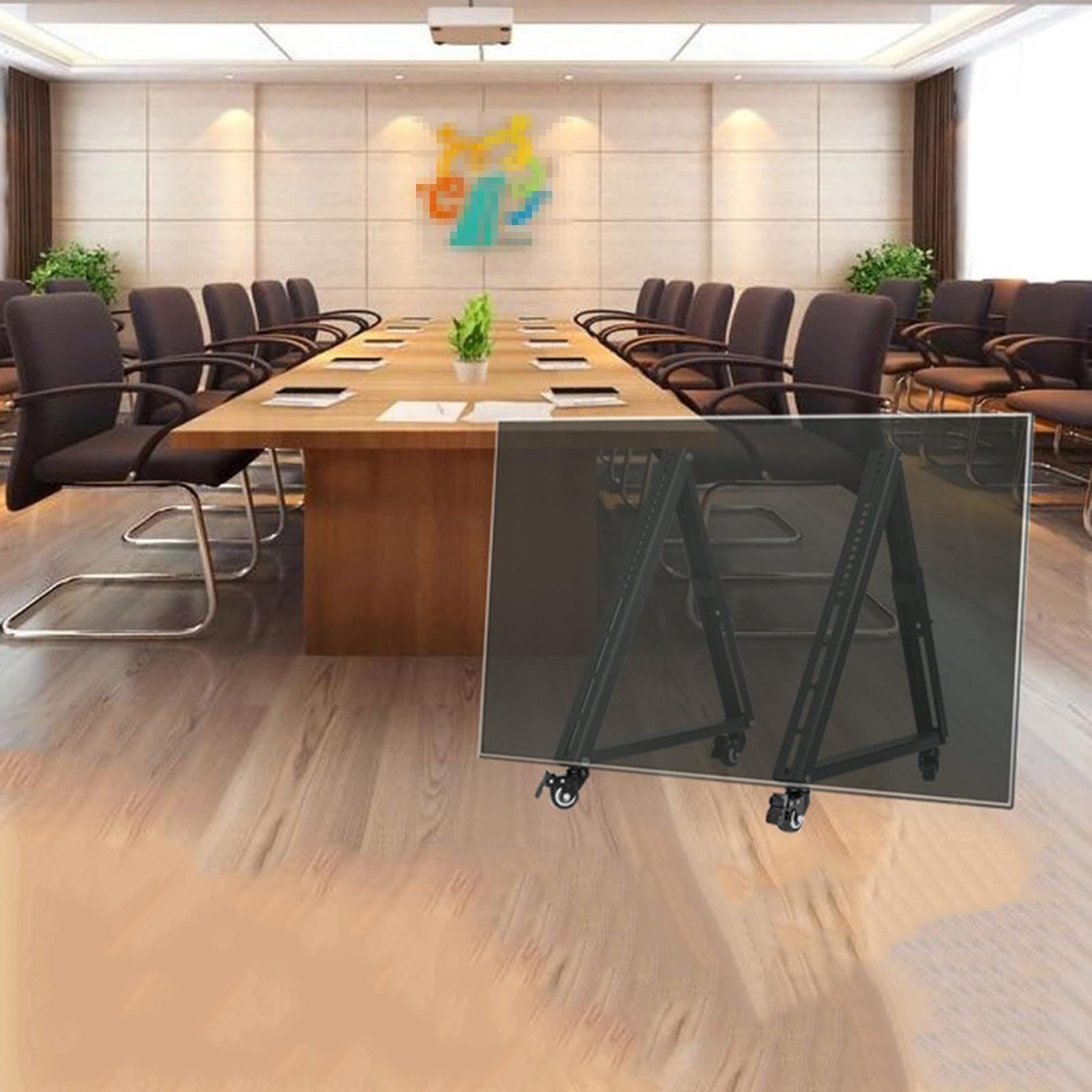 Carrello Mobile per TV con Ruote, Supporto TV su Ruote per Schermi da 32-60 Pollici, Carrello da Pavimento A Basso Profilo per Monitor