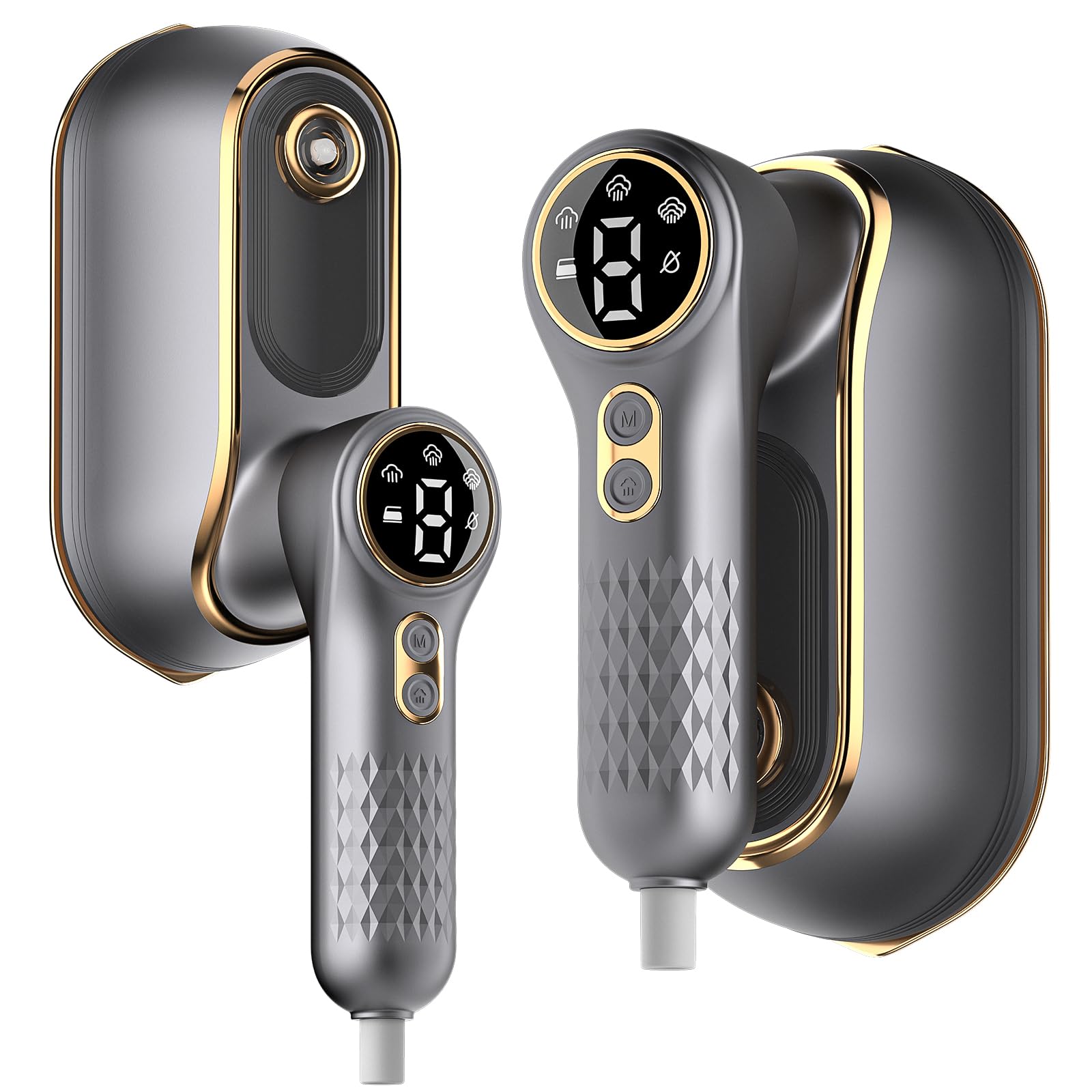 Portable Travel Steamer, 1200W Handheld Fabric Steamer for Clothes, 4 Modes with LCD Display, Powerful Wrinkle Remover for Home & Travel, 150ml Water Tank, 10S Fast Heat-Up, 180° Swivel Handle, Grey