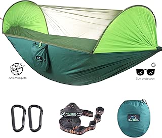 CAMDEA Camping Hammock with Mosquito Net for 2 Person, Ultra Lightweight Portable Hammock, Camp Single/Double Hammock with Bug Net, Windproof Hammock Tent Swing for Sleeping, Garden, Travel, Outdoor - coolthings.us