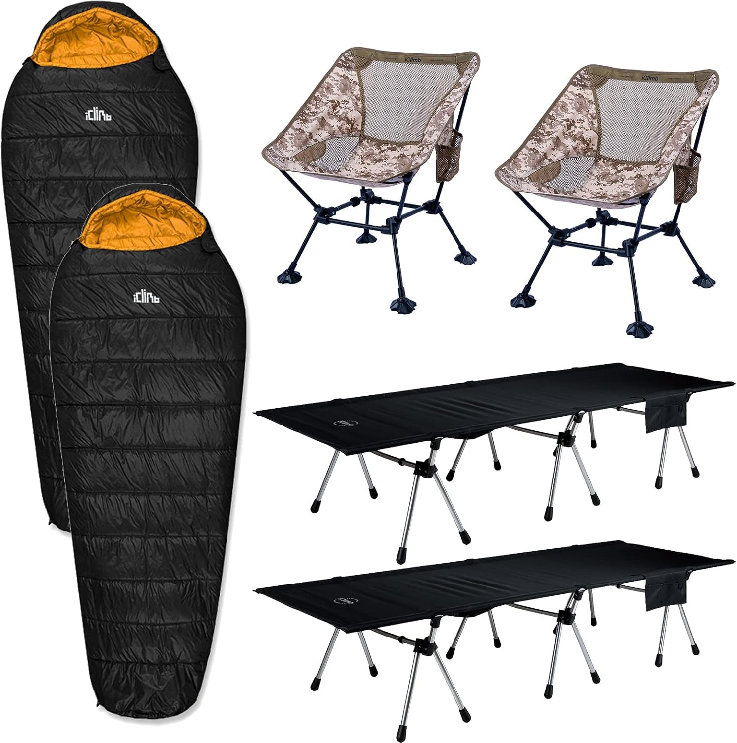 iClimb 2 AntiSinking Folding Chair and 2 Two Heights Super