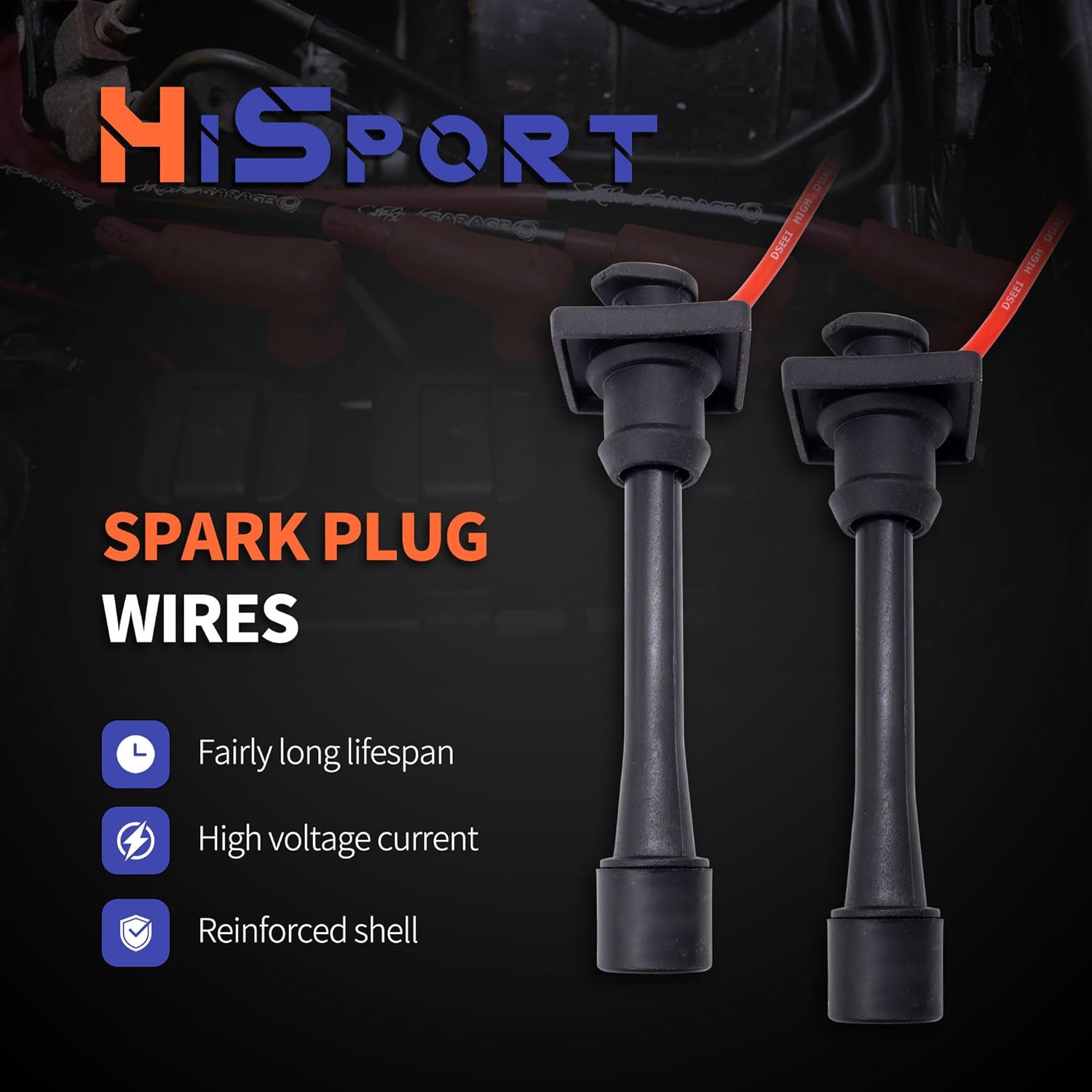 HiSport Spark Plug Coil Wires Ignition Coil Harness Replacement for Geo Prizm Toyota Celica Corolla 1.6L 1.8L 1993-1997 Replace 94853682, 9091922327, 71-4168, 6714168, 9485368, 55910, Set of 4