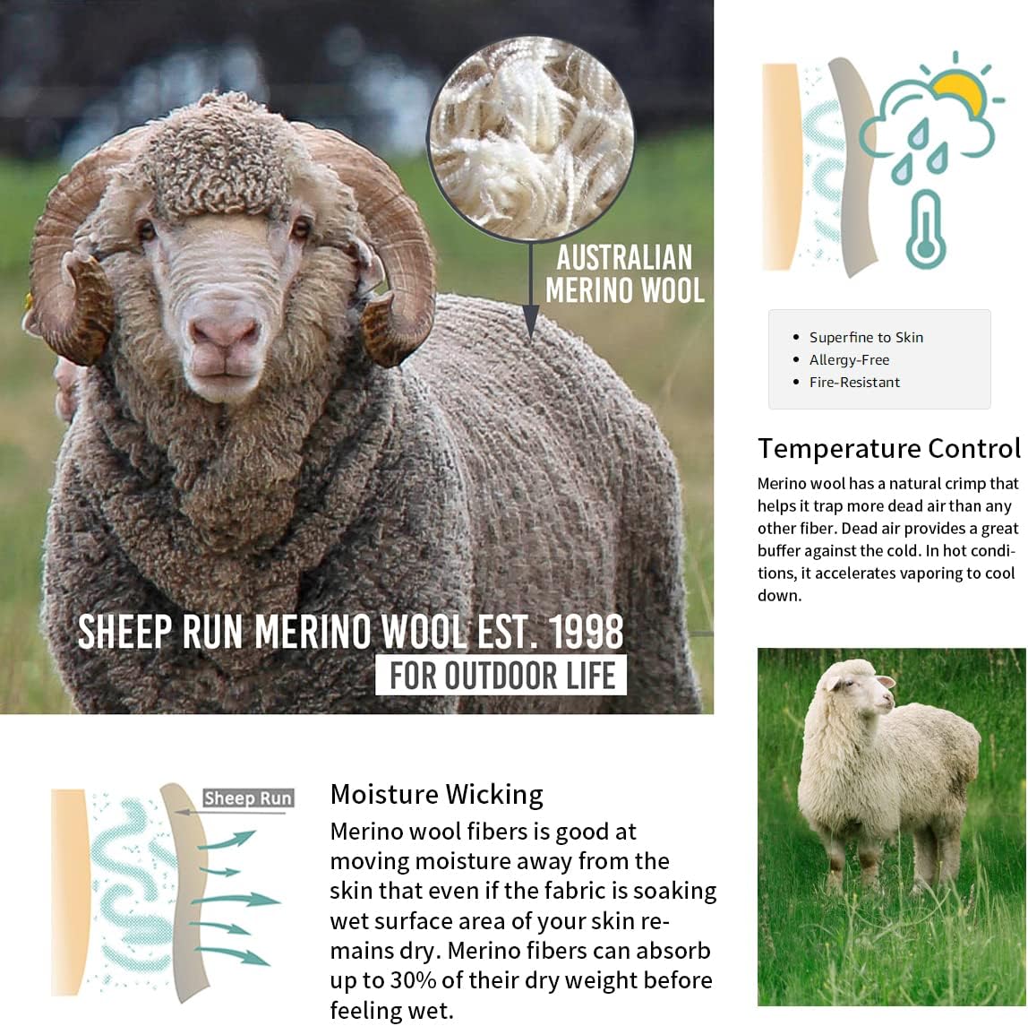 SHEEP RUN Merino Wool Camisole Racerback Tank Top Yoga Shirt Wicking Breathable Light-Weight Shirt - Image 4