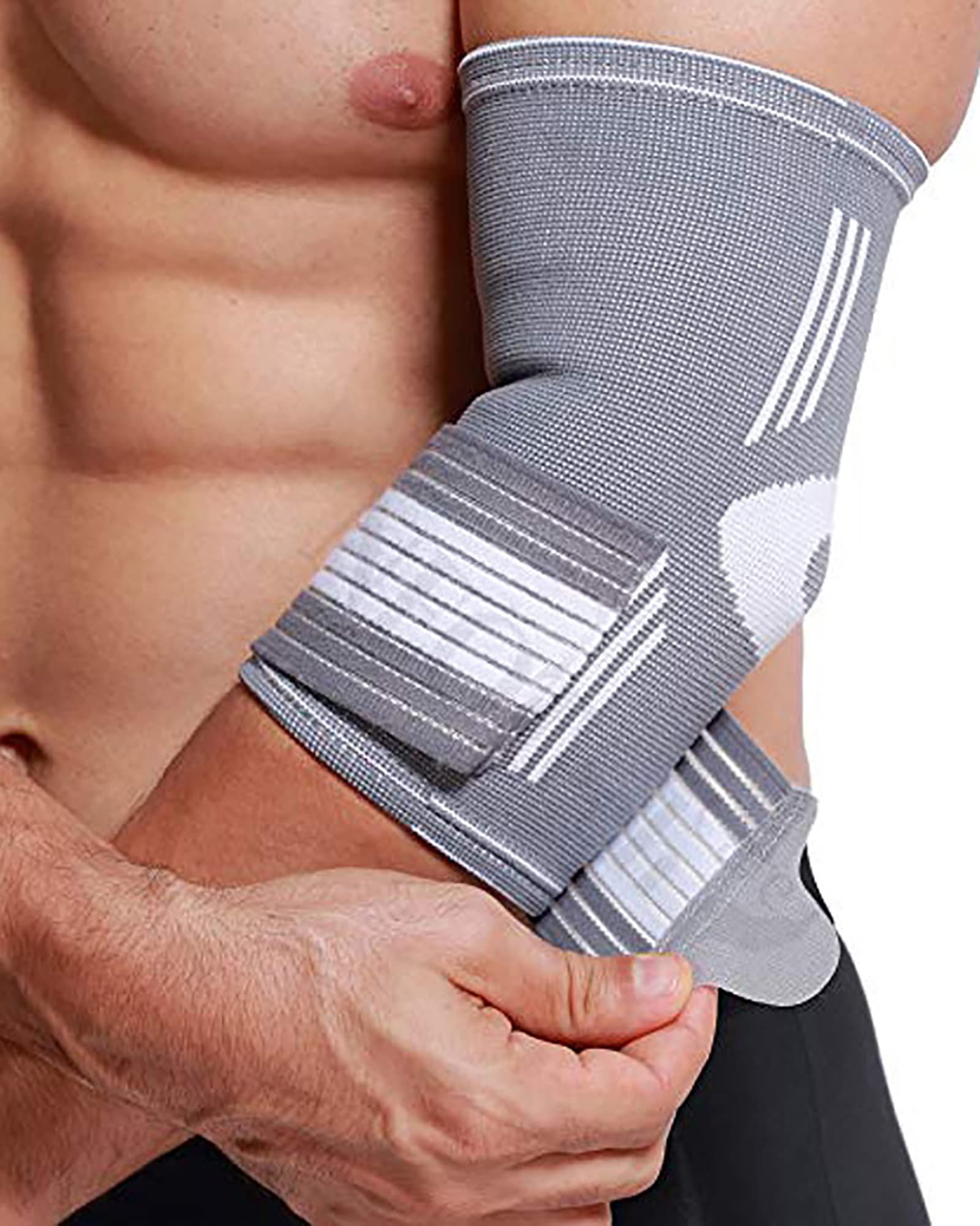 Codera deportiva Mangas de compresión Codera antideslizante Soportes Protector de fitness para codo de tenista, codo de golfista, artritis, tendinitis, M (M)