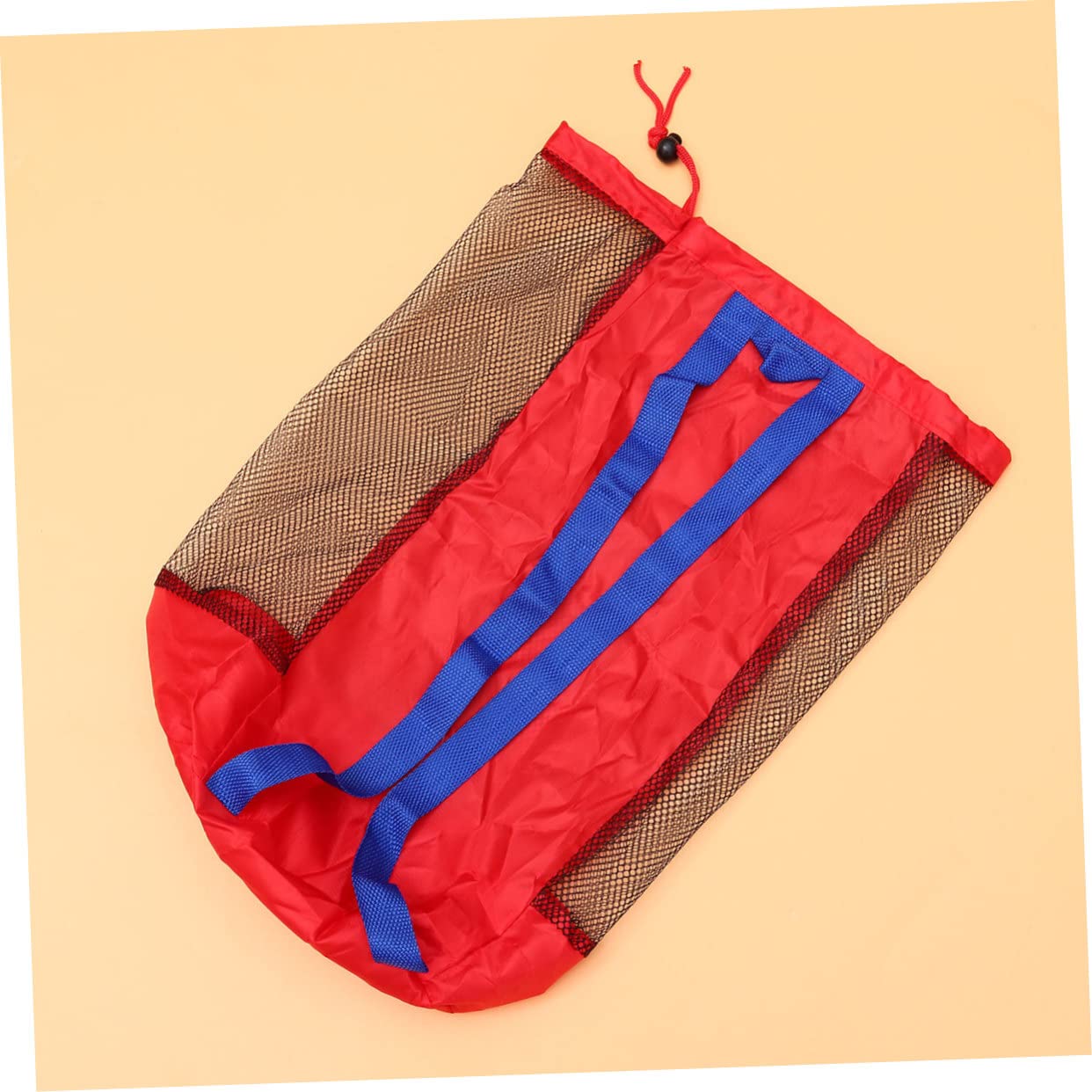 TOYANDONA 1pc Large Capacity Portable Mesh Bag for Beach Snacks Books Storage Bag with Rinsing Design for Activities Red