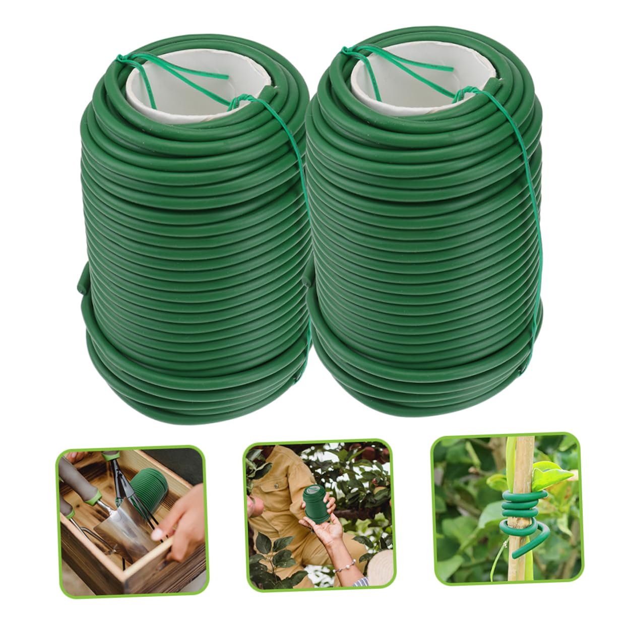 Gartenkabelbinder zum Befestigen von Pflanzen und Ranken 2 Rollen Grün