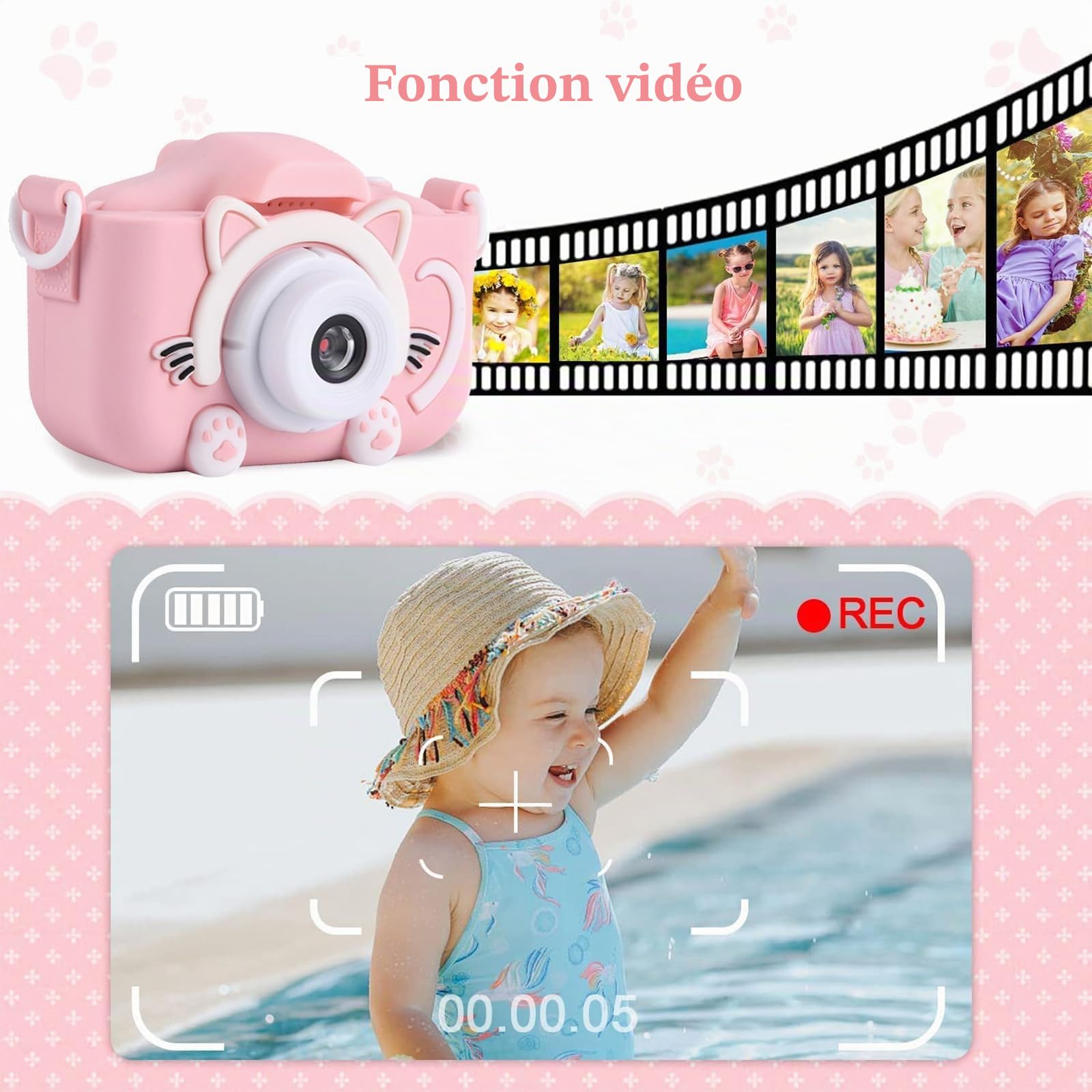 Tbest Caméra pour Enfant X2 Mini 2.0 in Appareil Photo Numérique HD