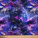 Universe Galaxy Moons Cotton Fabric by The Yard