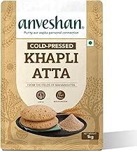 Anveshan Cold-Pressed Khapli Atta (1Kg)| Low 100% Emmer Wheat |GI, High Fiber, Stone-Ground Flour|High Dietary Fiber for Easy Digestion|