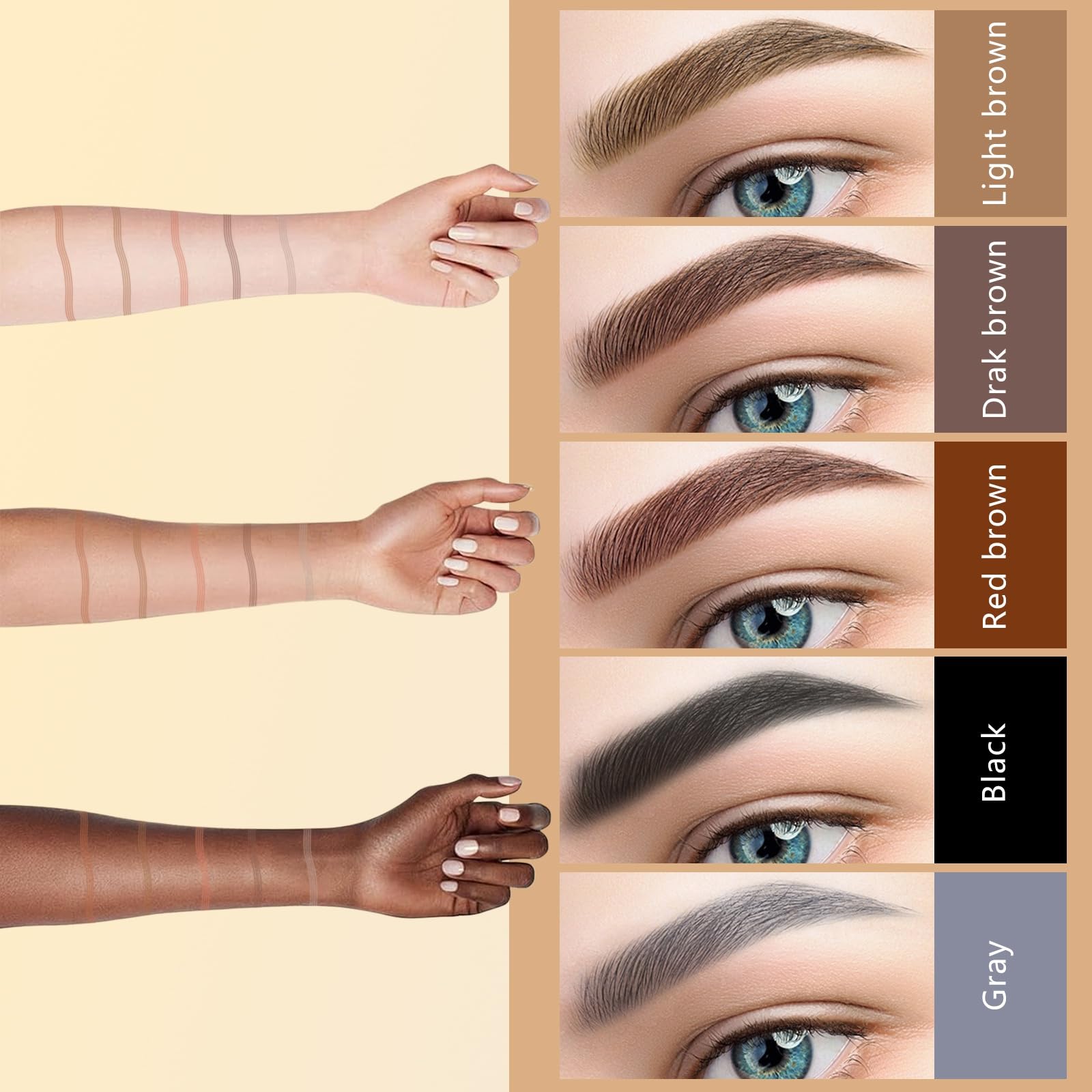 Weixinbuy Microblading Eyebrow Pen, Long-lasting, 4D Four-Tip Waterproof Eyebrow Pencil - Image 4