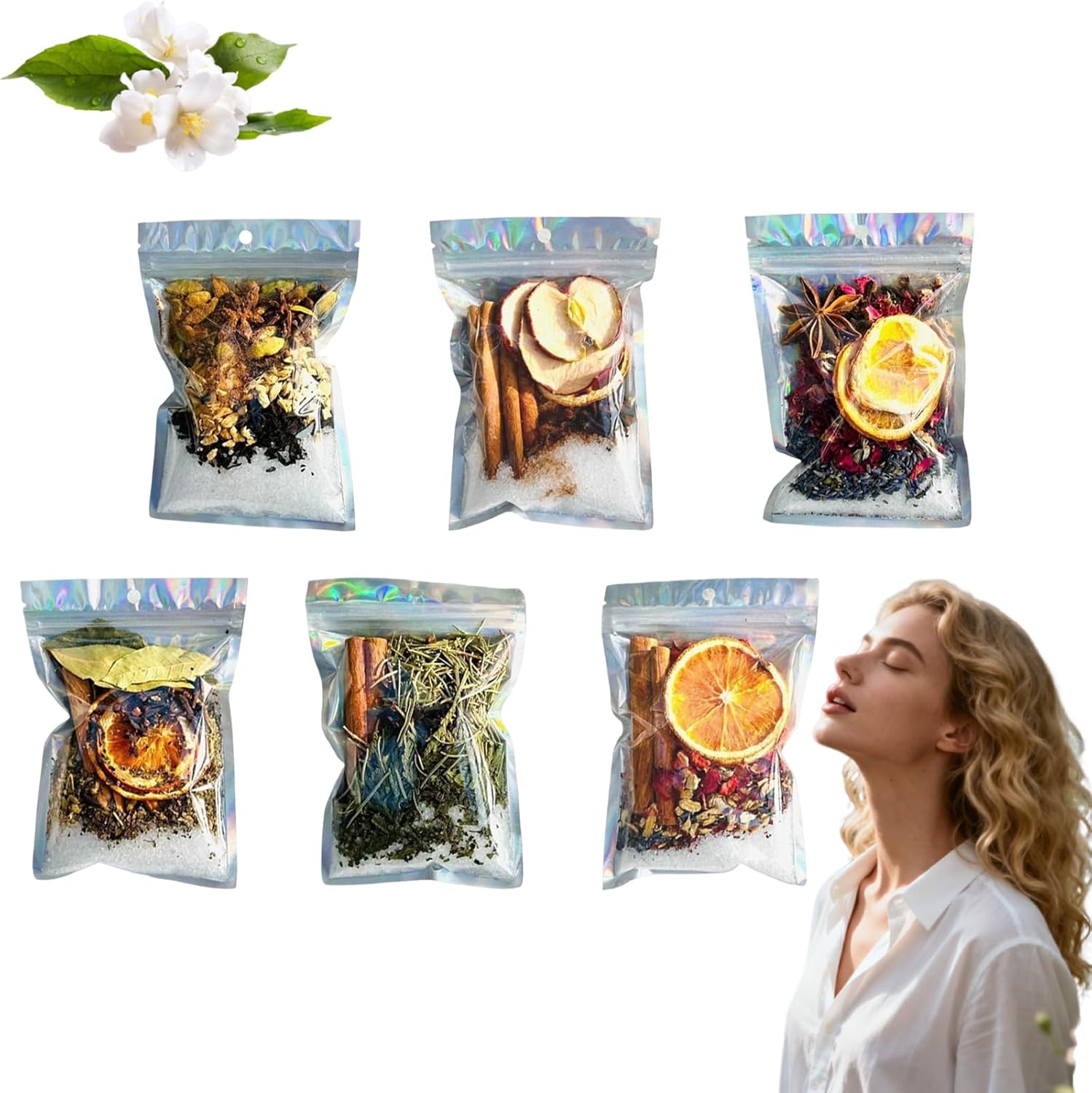 6 PCS Intention Simmer Pot Blends,Natural Simmer Pot Mix with Herbs,Simmer Pot for Stove,Room Air Freshener, Included Varieties Fruit and Flower, Suitable for Parties, Christmass (Mix)