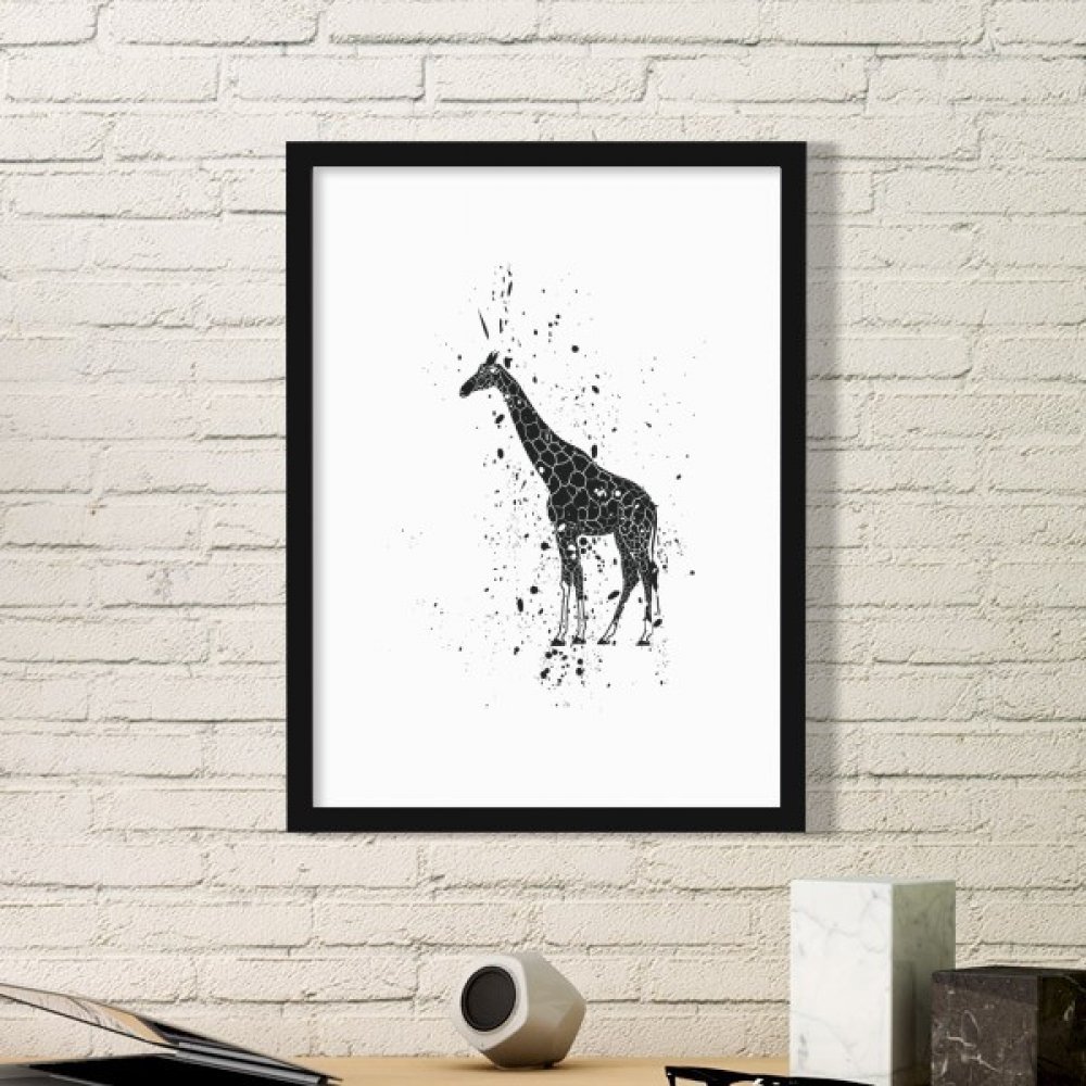 Stickers muraux et peinture de girafe mexicaine simple cadre blanc medium