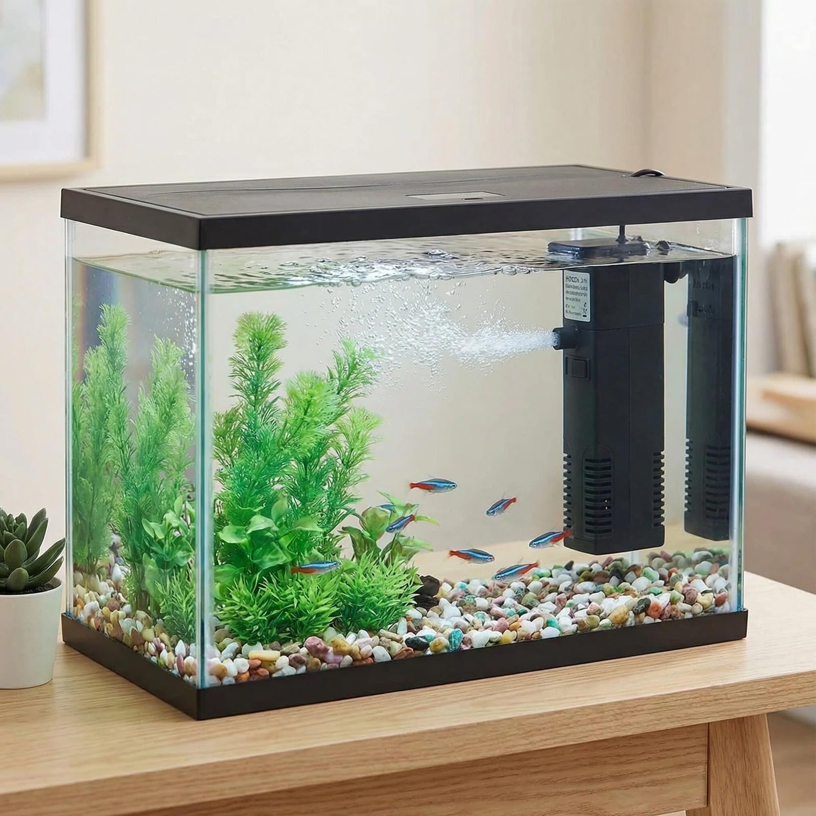 Filtre Intérieur Aquarium, Pompe Aquarium, Débit d'eau 200L/H, Convient pour Aquarium à Poissons 40L, Peut être Utilisé pour Le Pompage De l'eau, PulvéRisation D'oxygène, Filtration