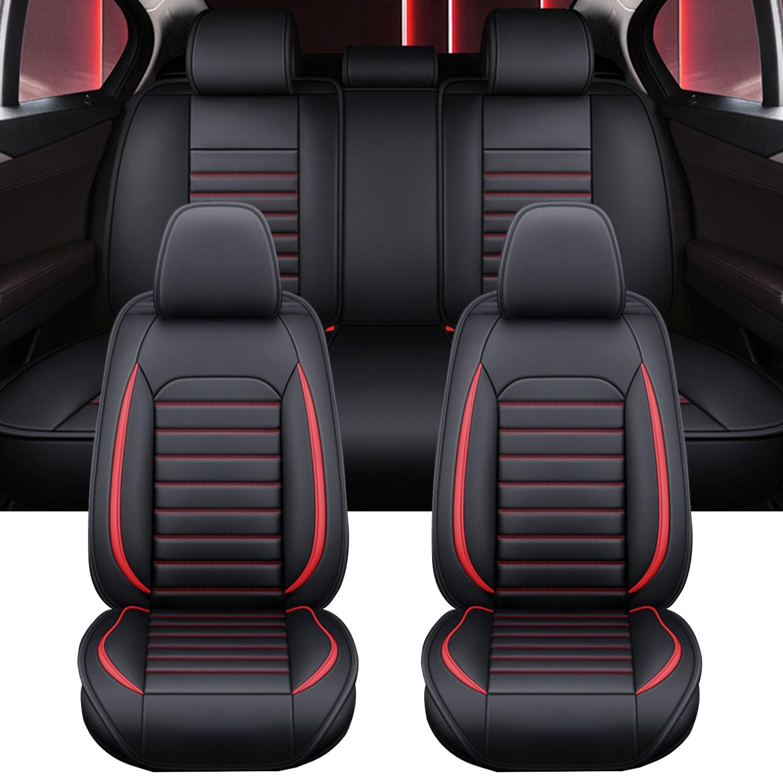 Copri Sedili Auto Universale per Ford Puma ST-Line X 2020-2024 5 Posti Set Completo di Coprisedili Pelle Set Completo Impermeabile Auto Accessori Interno,D