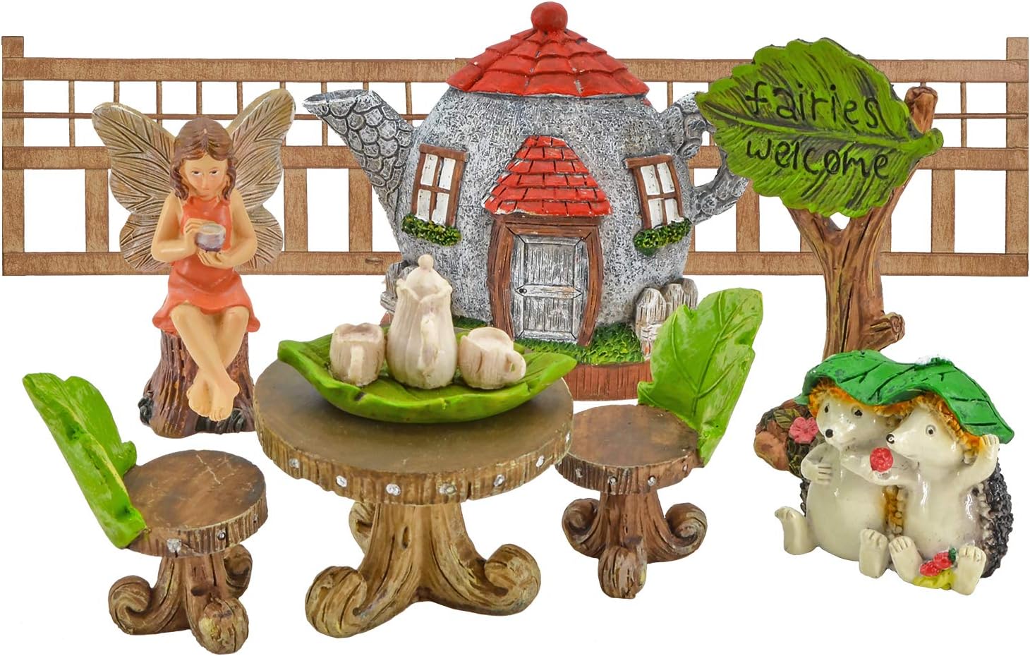 Tea Party Fairy Garden Kit – 11 Piece