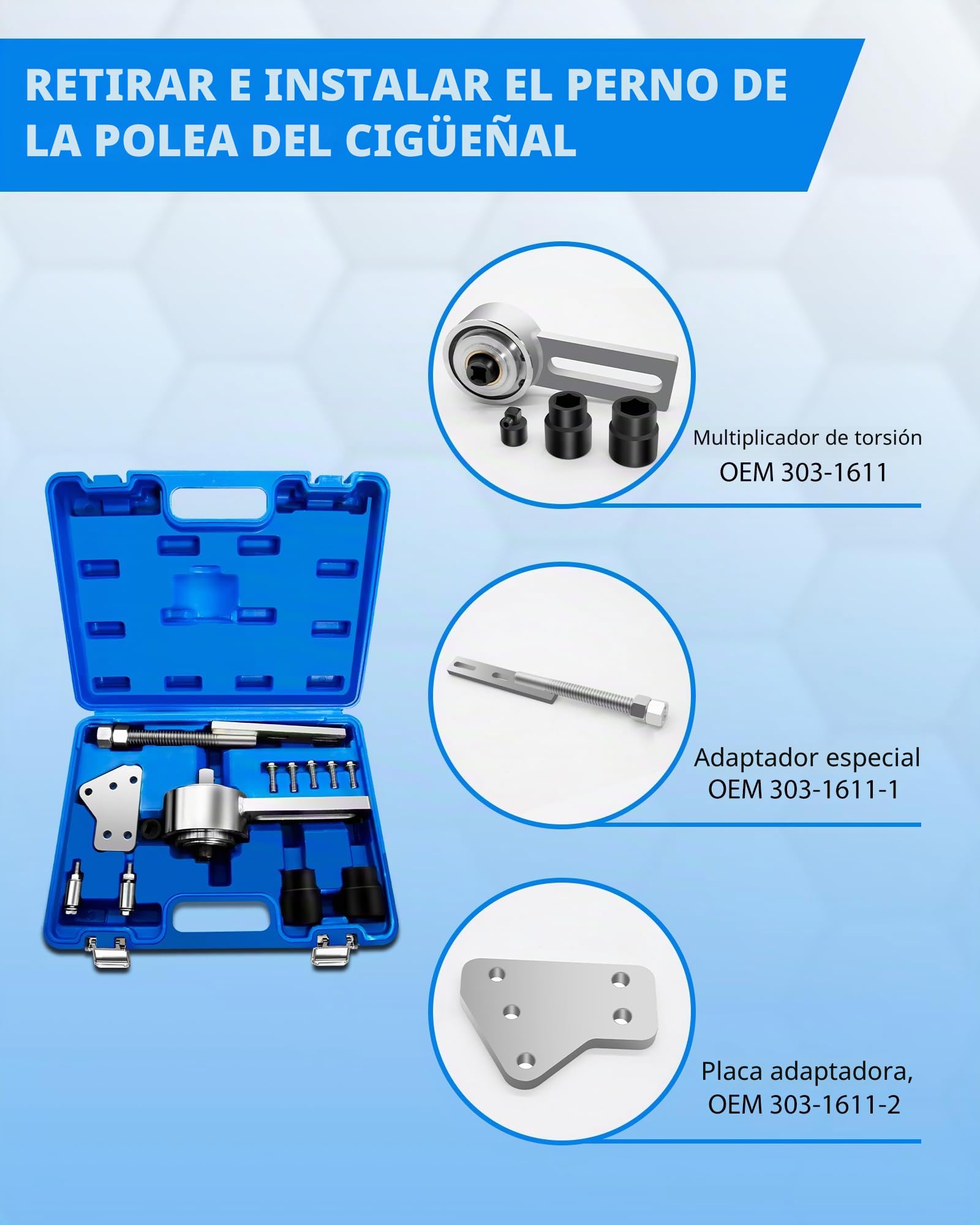 RUIZHI Multiplicador de Par - Desmontaje e Instalación, Acero Al Carbono, 303-1611, Amplificador de Par Compatible con Motores Ford 1.0 Ecoboost, 1.0/1.1 Duratec, 2.0 Ecoblue Y 2.0 Duratorq-TDCi