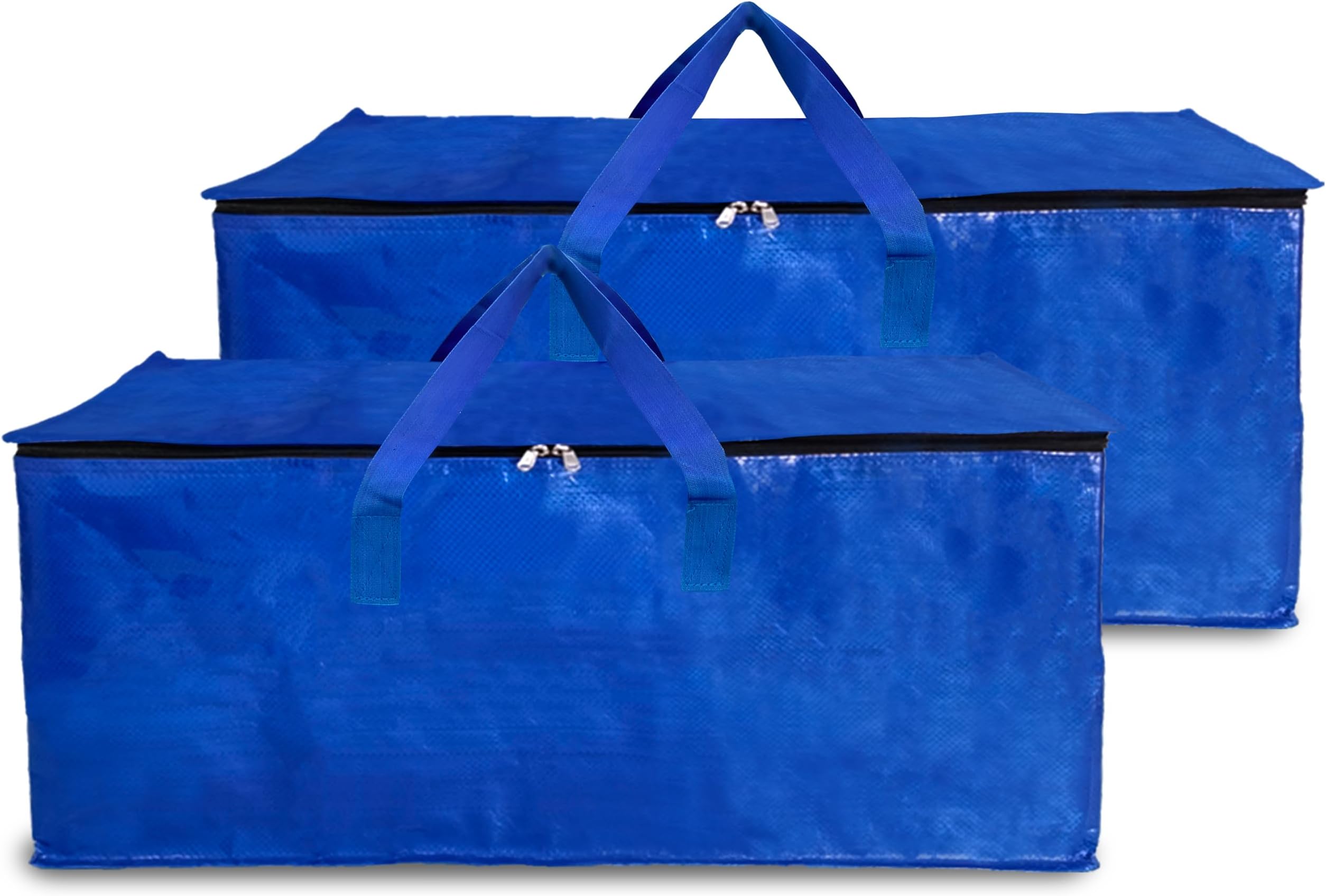 - Shalimar Large Capacity Foldable Under Bed Storage/Duffle for Travel/Moving/Wardrobe Organizer Bag| Comfortable Handles| Water Resistant | 28.5Lx13.5Wx13.5H Inches | Pack of 2 - Blue