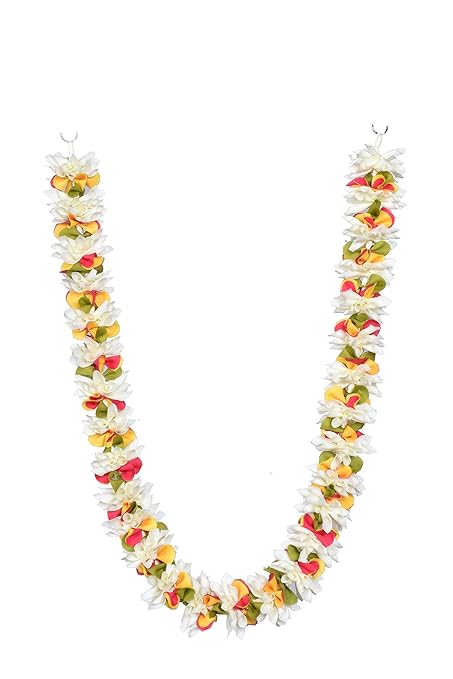 Daedal crafters Artificial Chintamani Flower Garland (White, DC26WRC), Artificial Garland