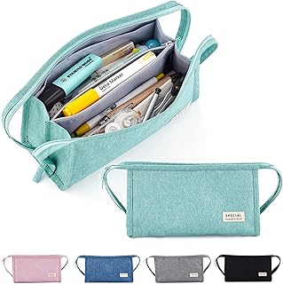 X SIM FITNESSX Astuccio portapenne, con maniglia per il trasporto, per ragazze e ragazze, grande capacità, astuccio per matite e cosmetici, per scuola e ufficio (verde)