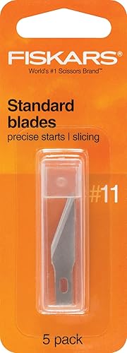 Miniatura 5 de Fiskars Exacto, cuchillo de precisión para manualidades, hoja multiusos con cubierta protectora, acero y 196010-1006 hojas número 11 estándar, 5