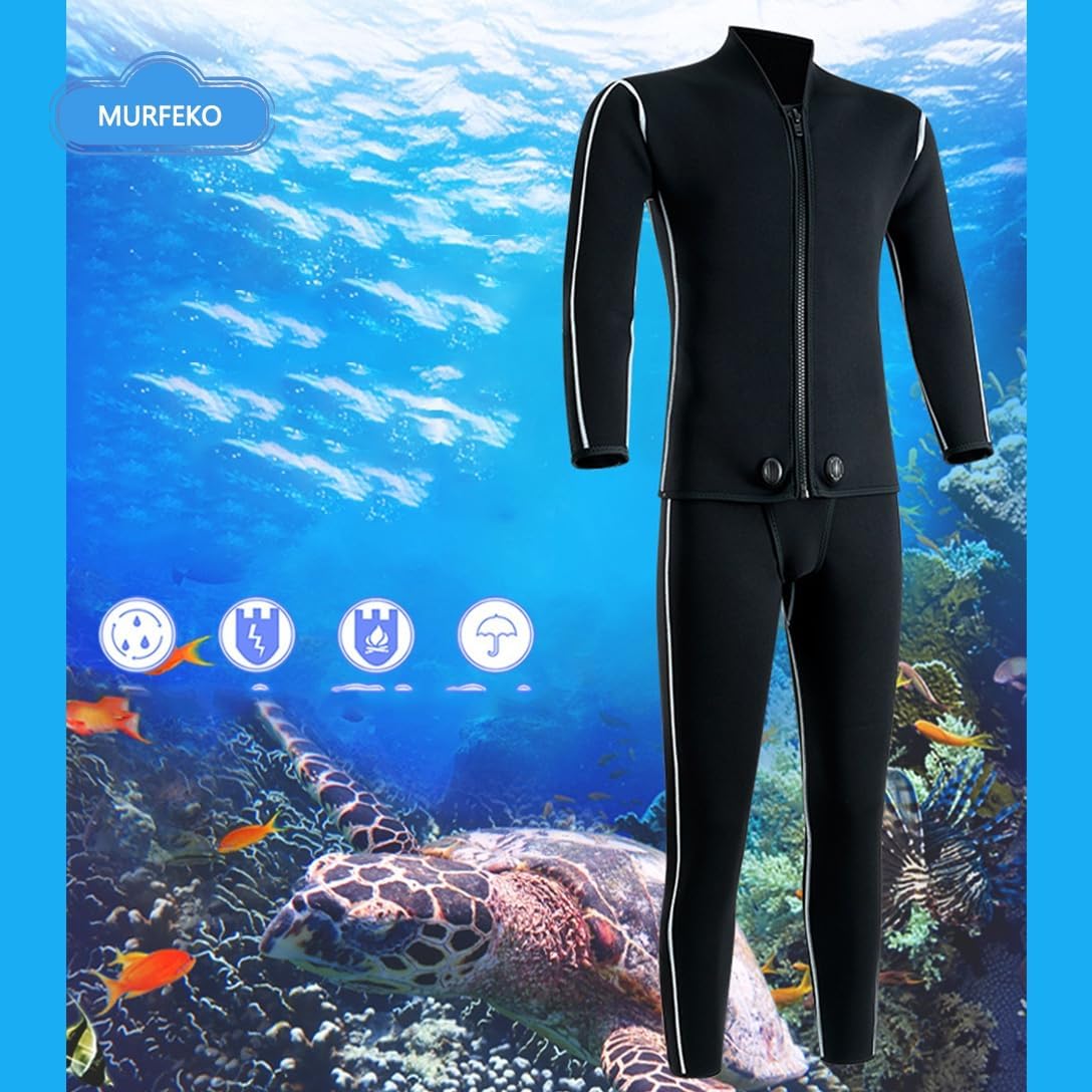 ウェットスーツ 3/5mmネオプレン フルースーツ 長袖 伸縮性 ダイビング