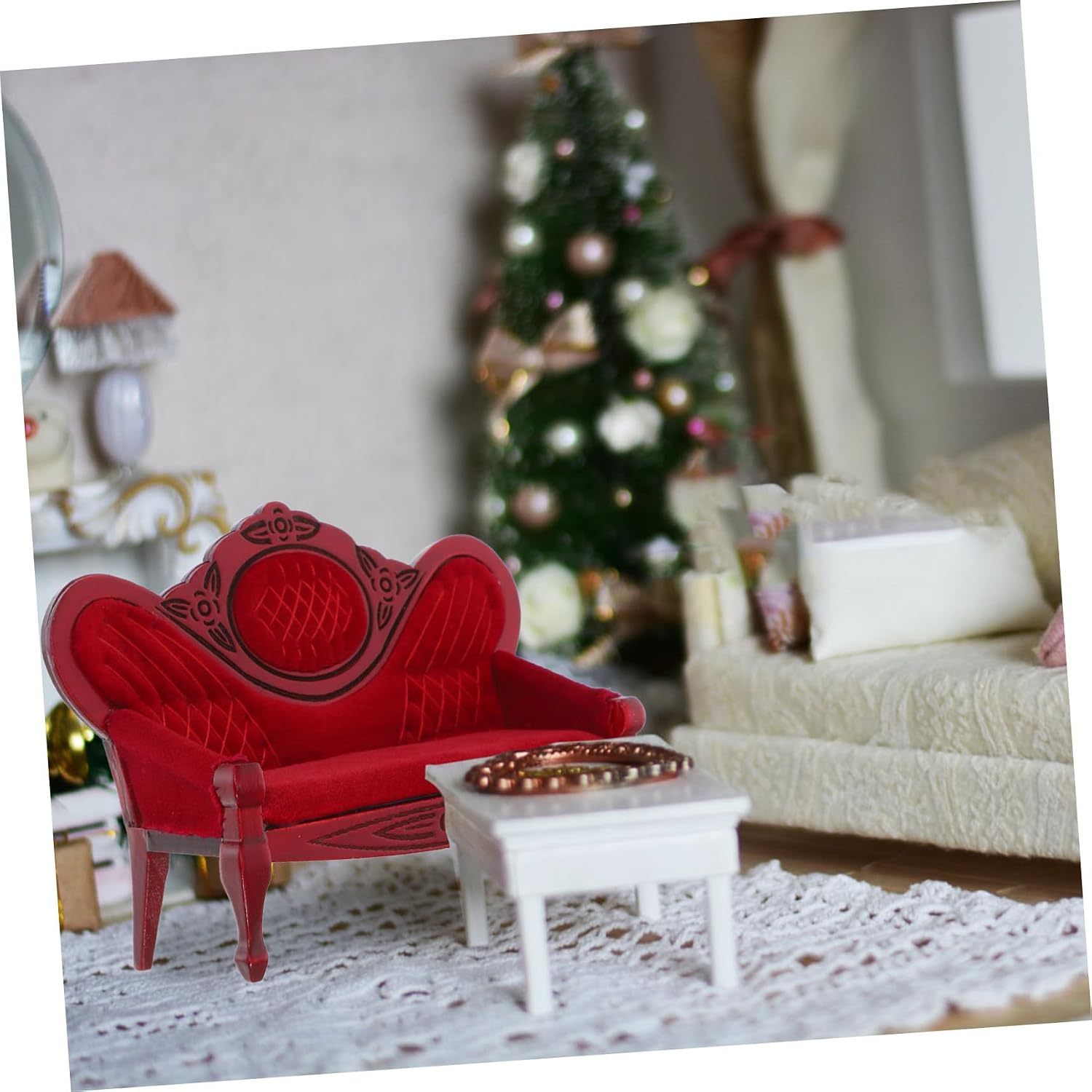 Yardwe 5pcs Dollhouse Miniature Sofa Realistic Vintage Mini Furniture Tiny Sofa for Mini Scene
