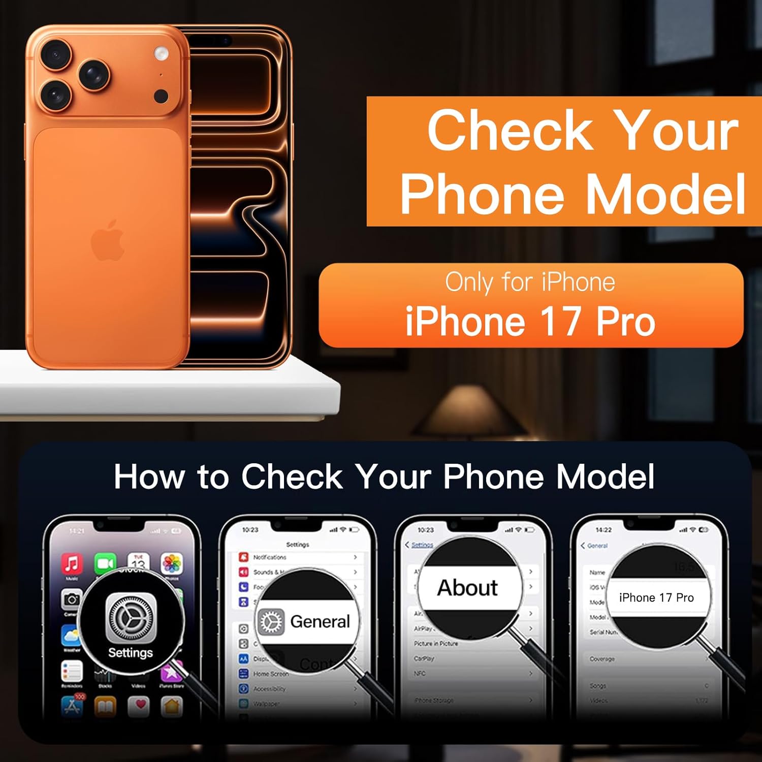 Magnetic for iPhone 17 Pro Leather Case, Compatible with Magsafe, Strap Finger Strap Phone Cover for Men (Brown,iPhone 17 Pro). - Image 2