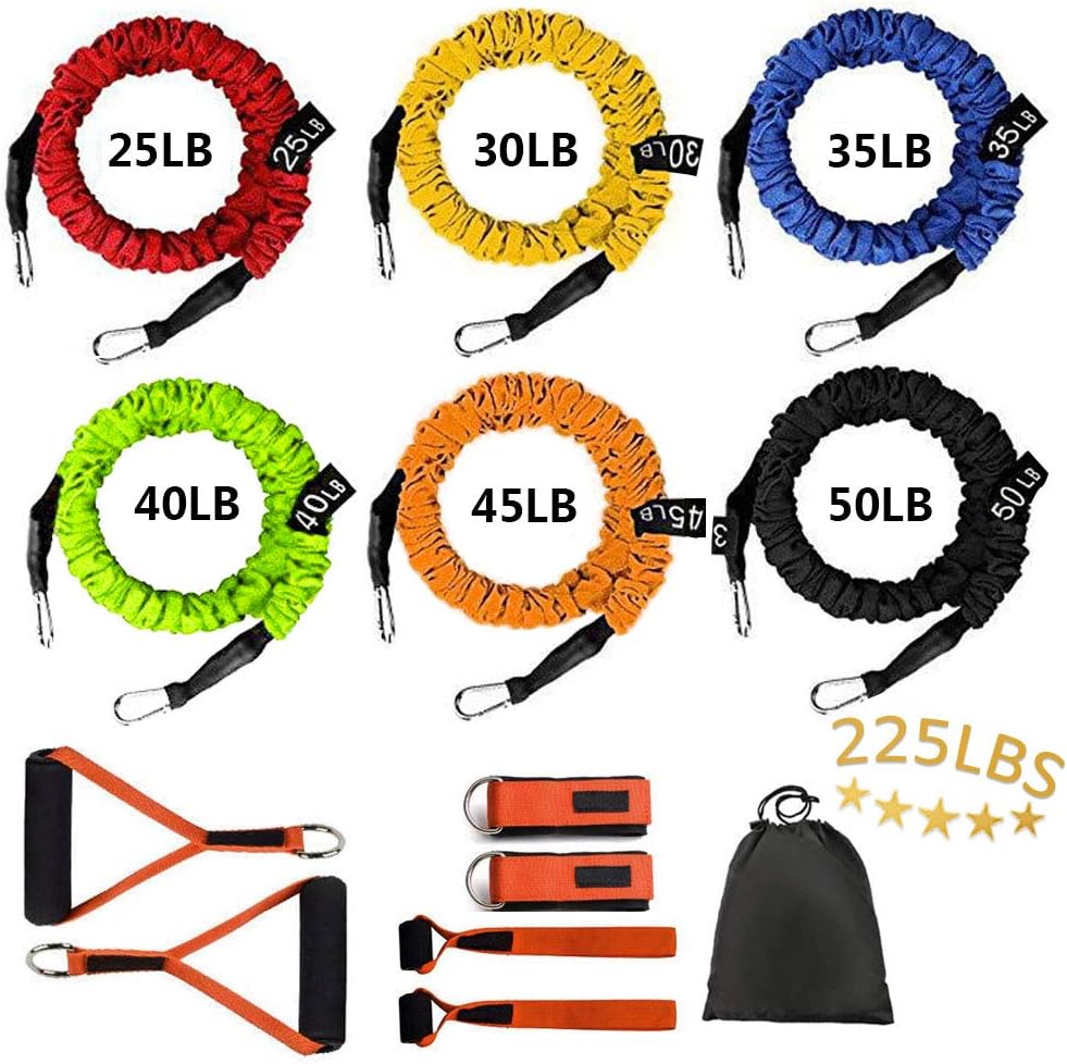 Stackable Resistance Band Kit Extreme Workout Full Body Training Home Gym Best for Beginners Professional
