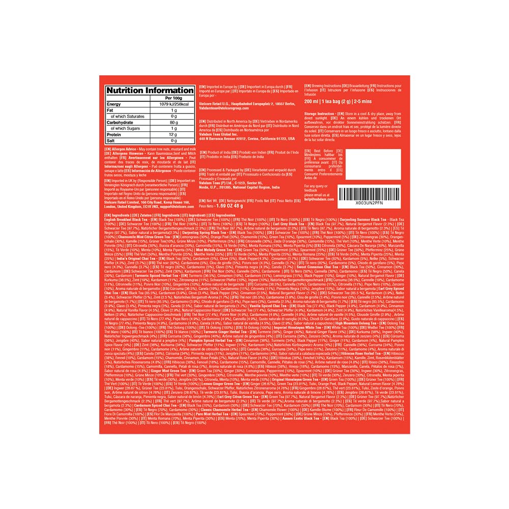 VAHDAM - Calendario Avvento tè 2024-24 Tè Assortiti, Set regalo per il tè di Natale, Calendario dell'Avvento 2024 - Per Donna e Uomo, Set Infusi Regalo, Regalo di Natale