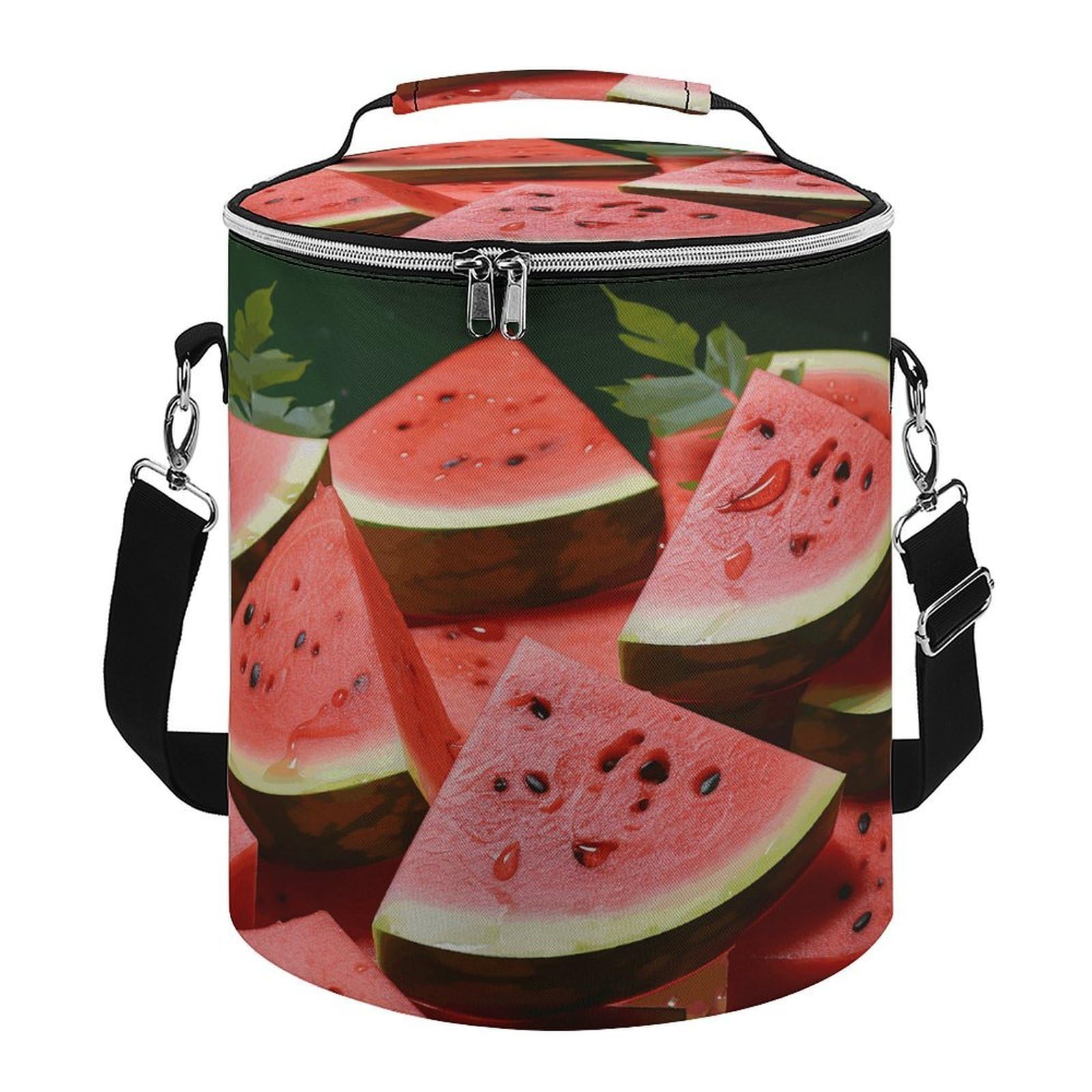 Ripe Watermelon Slice Seeds - Bolsa térmica suave con múltiples bolsillos, bolsa de playa aislada a prueba de fugas, enfriador plegable para playa, viajes y trabajo