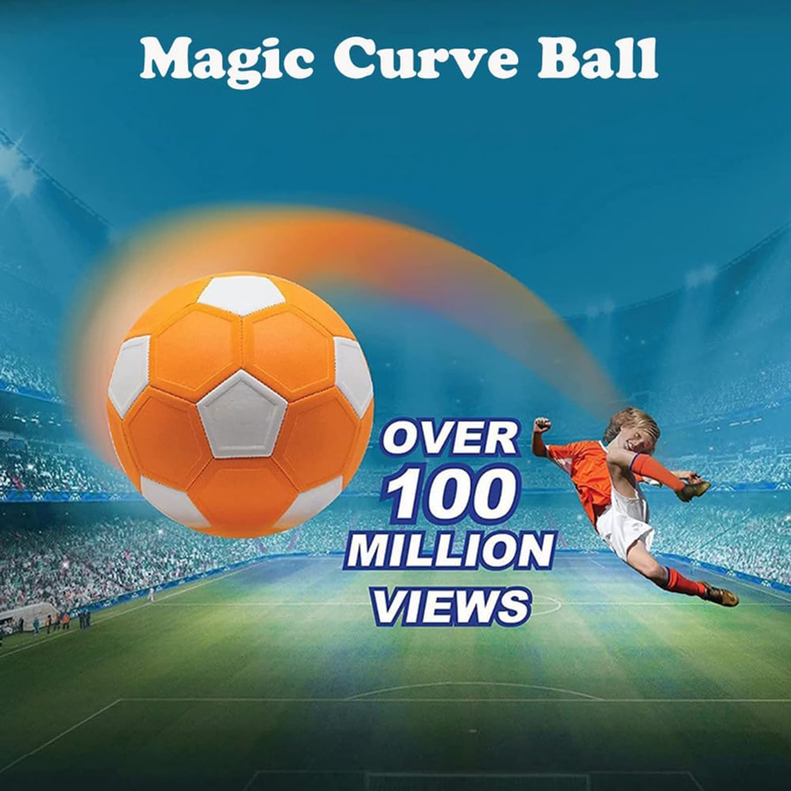 Curve Ball Fußball Mit Orange-Stern Design - 22cm Für Training & Tricks