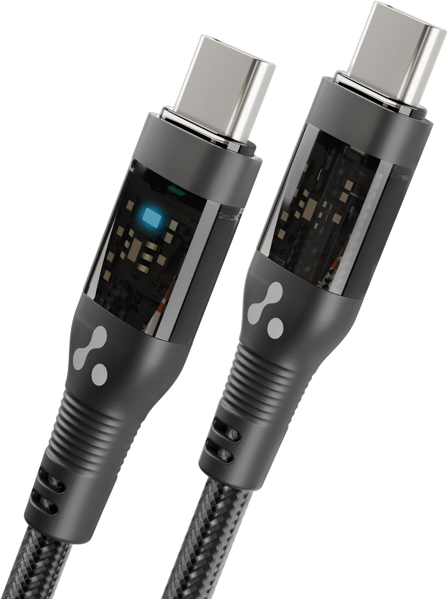 60W Type C To Type C Cable With 3A Fast Charging Cable, 1.2M Braided Cable For Smartphones, Tablets, Laptops & Other Type C Devices, PD Technology, 480Mbps Data Sync (ABCC-12T, Black)