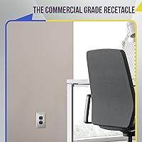 Vista 25 de ENERLITES Elite Series Duplex Receptacle with Screwless Wall Plate, Residential Grade Duplex Outlet, Tamper-Resistant, Grounding, 15A 125V, UL Silver