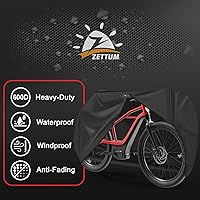 Vista 3 de Zettum Funda de bicicleta para 1 bicicleta, 600D, para almacenamiento al aire libre, impermeable y resistente, funda de bicicleta para bicicleta
